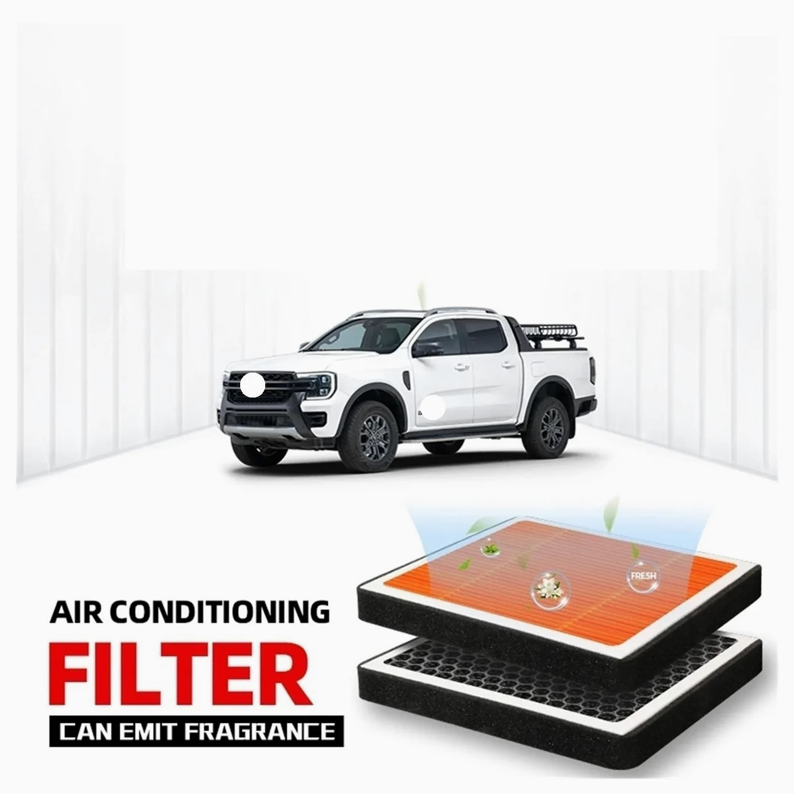 Filtro De Aire De Cabina Compatible Con Ford Ranger, Filtro De Aire Acondicionado De Carbón Activado Con Fragancia Para Purificar El Habitáculo Filtro de Polen Biofuncional Habitáculo Antipolen