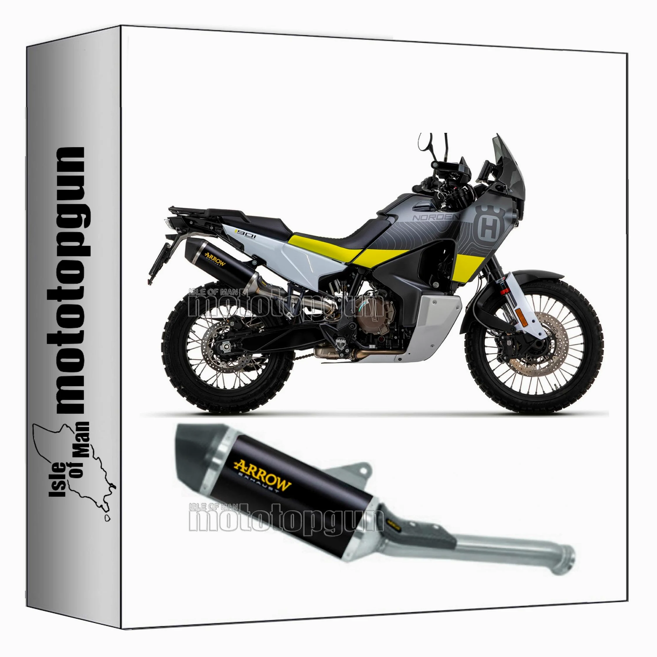 arrow 71904AKN tubo de escape homologado race-tech aluminio negro fondo carby compatible con husqvarna norden 901 2022 2023 mototopgun