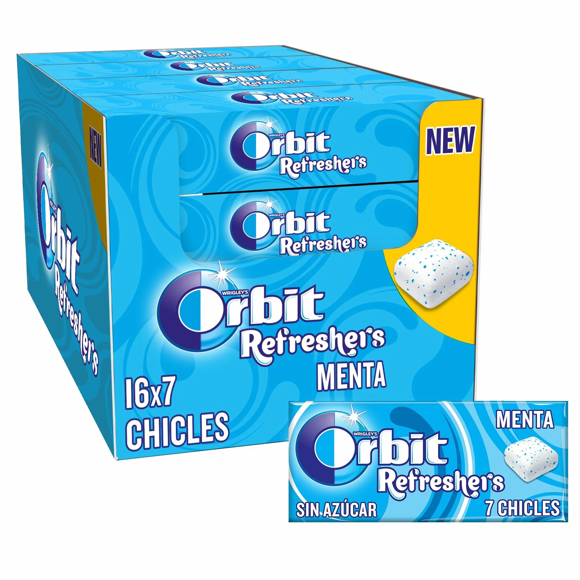 Orbit Refreshers Chicles Sin Azúcar Sabor Menta Pack Bolsillo 112 Chicles