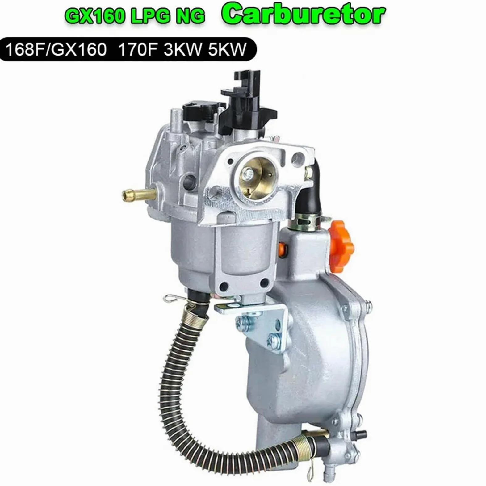Kit de carburador Kit de conversión carburador Combustible Dual para Motor GLP/NG, Compatible con motosierras GX160, GX200, 168F, 170F, 3KW y 5KW, cortadoras césped Filtro de Gasolina
