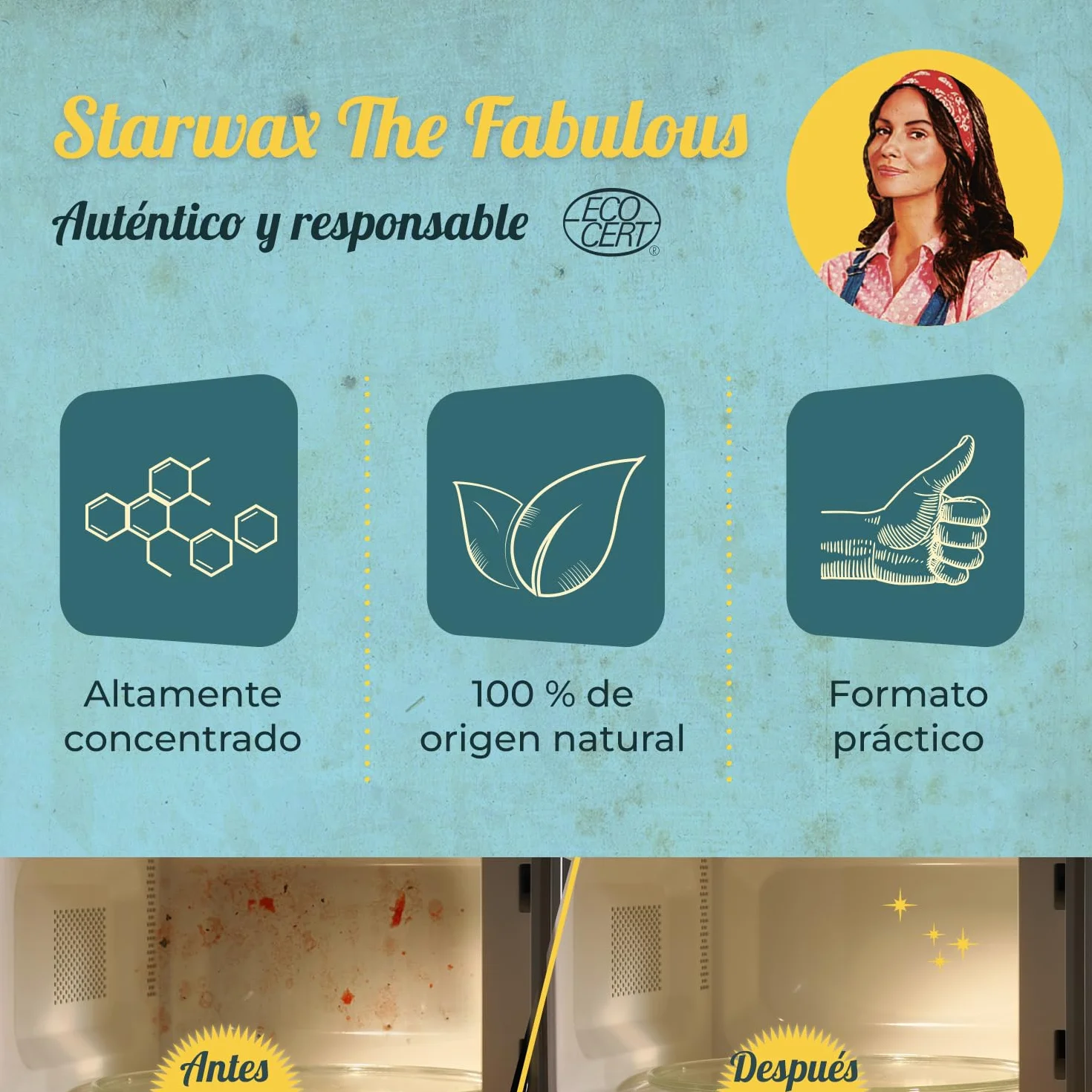 STARWAX THE FABULOUS Vinagre Blanco 14° Multiusos 1L Limpiador Natural Alta Concentración