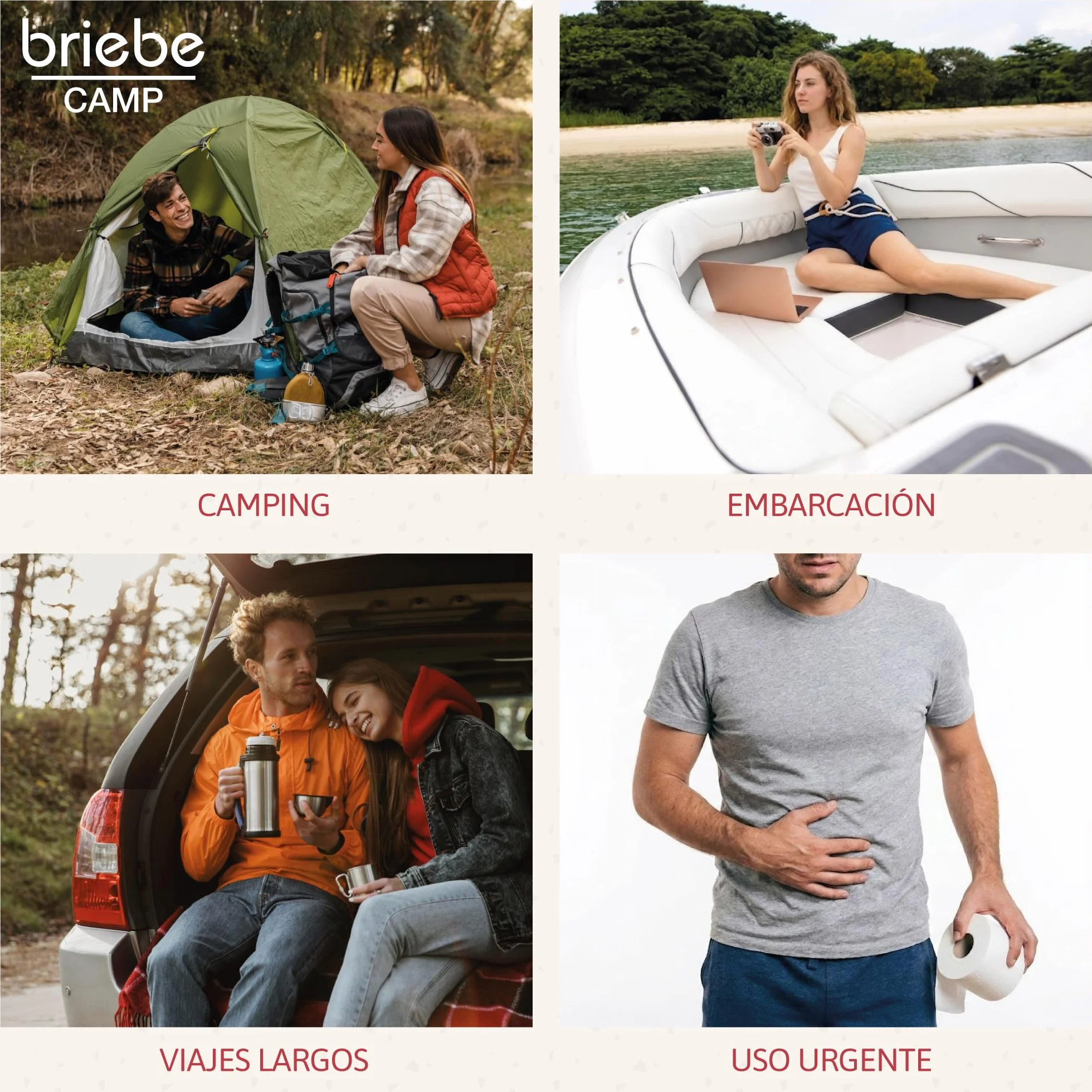 briebe Camp WC Inodoro Portátil Químico con Ruedas Adultos Potty 24L Camping, Camper, Auto Caravana, Water con Cisterna Descarga Agua 20L, Válvula Drenaje sin Fugas, Fácil Limpiar y Vaciar WC1196G