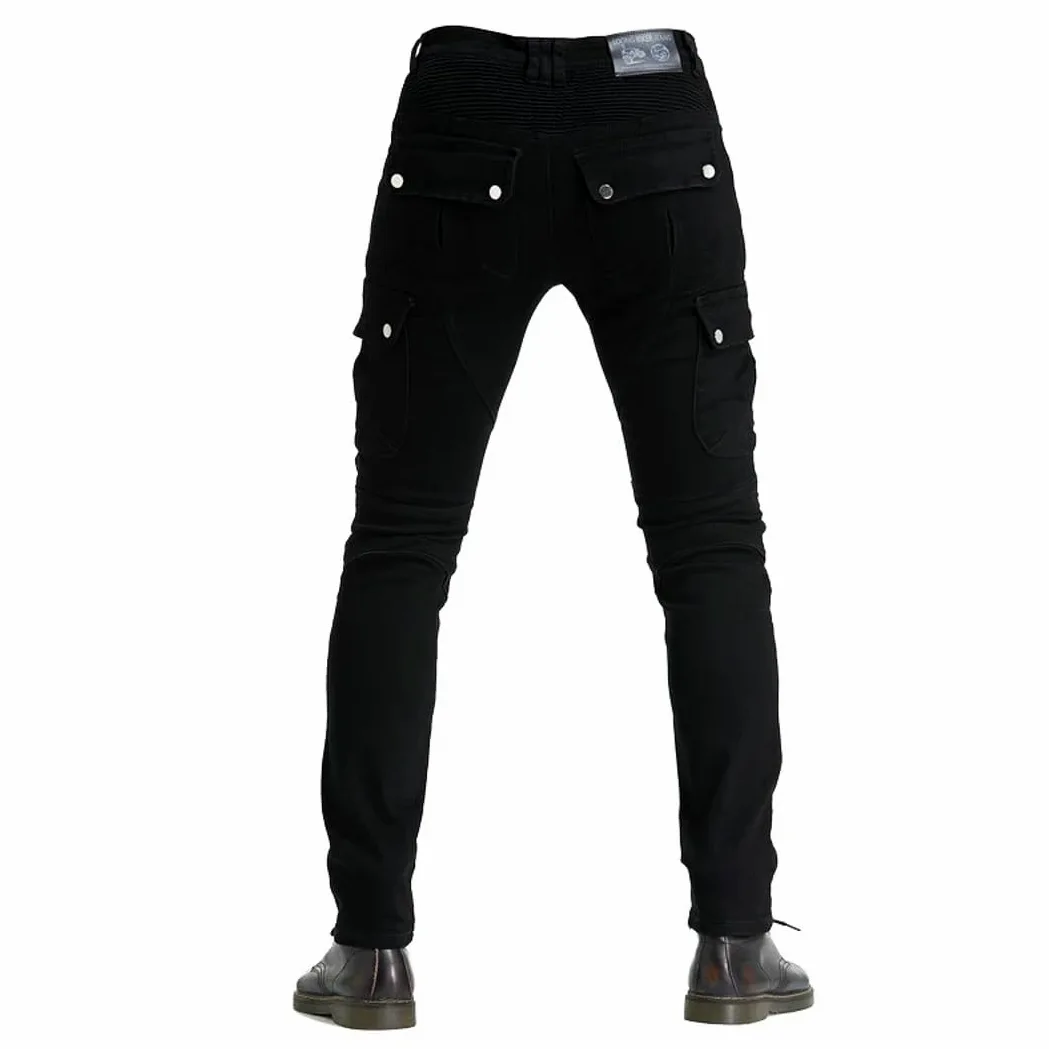Hombre Moto Jeans Motocicleta Pantalones con Forro Protector de Aramida