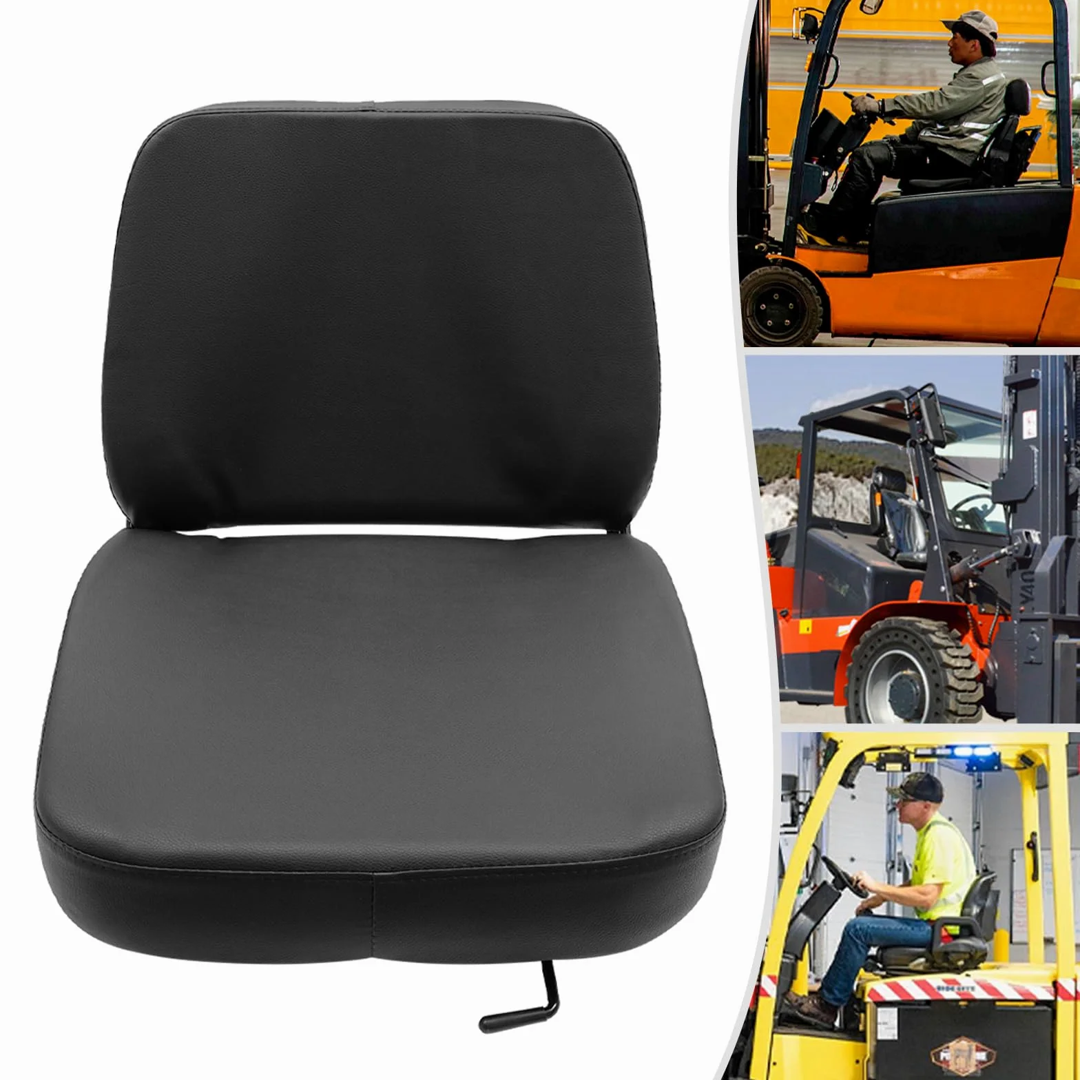 Asiento universal para carretilla elevadora, asiento de tractor, diseño ajustable, asiento del conductor para vehículos mecánicos pesados, capacidad de carga 100 kg, 51 x 48 x 46 cm