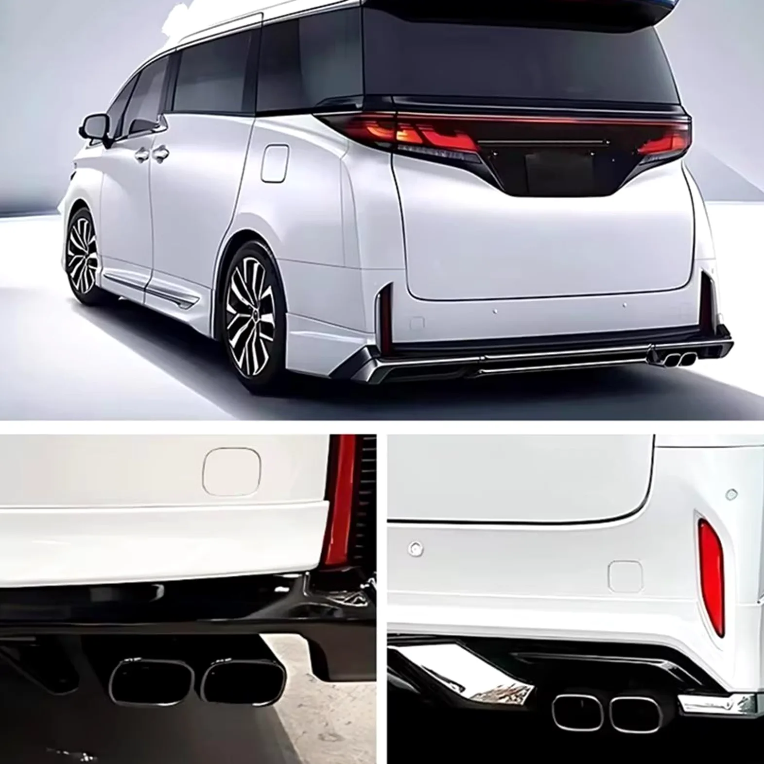 Tubo Cola Coche Punta Escape Coche 2024 Para Toyota Serie 40 Silenciador Tubo Cuadrado Doble Cabezal Acero Inoxidable Escape Modificación
