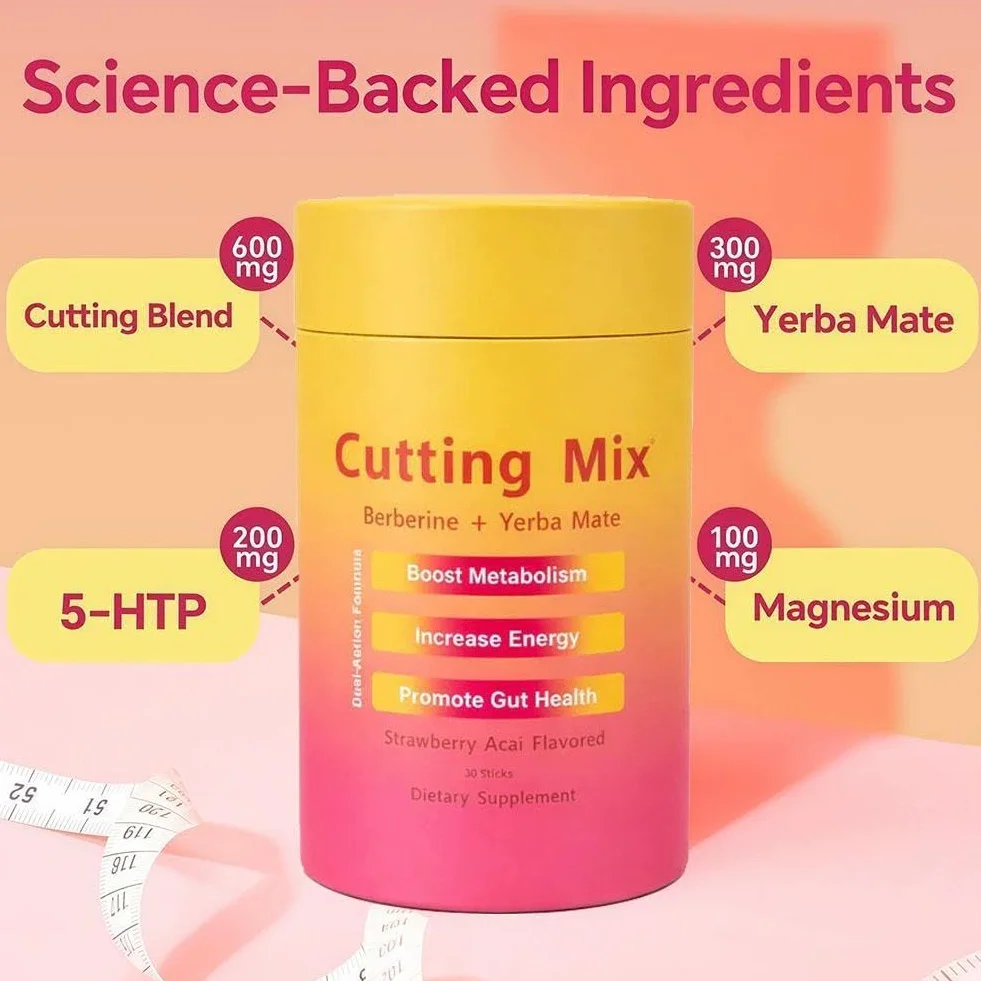 Mezcla de bebida de corte doble acción antojo y metabolismo vegano apoya la saciedad Aç & Health Gut Signaling energía de fresa