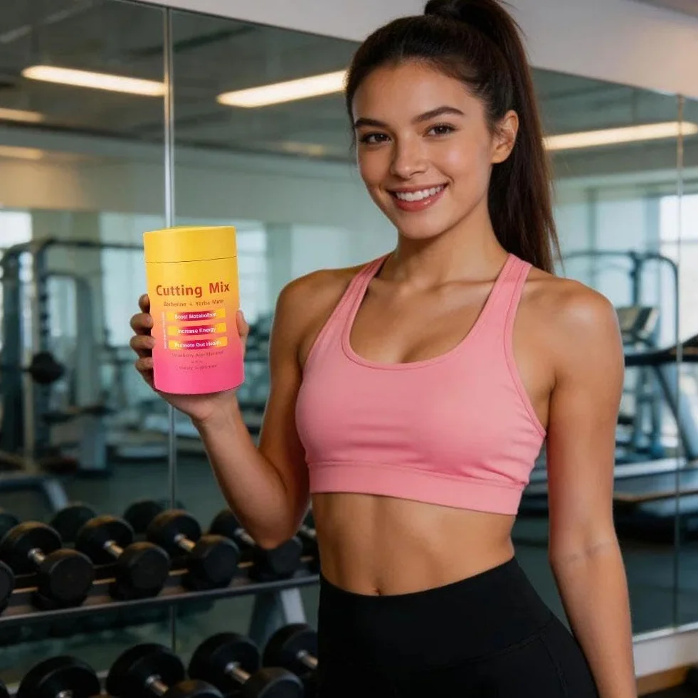Mezcla de bebida de corte doble acción antojo y metabolismo vegano apoya la saciedad Aç & Health Gut Signaling energía de fresa