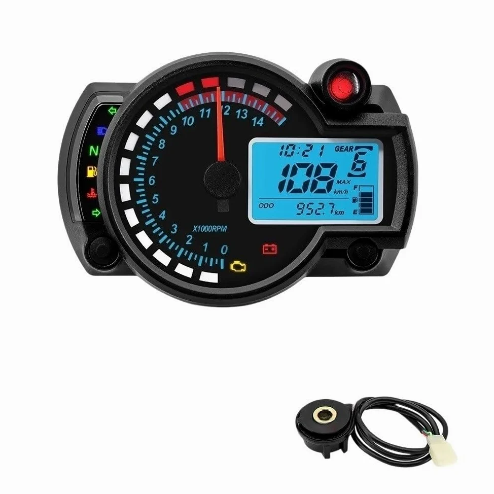 Odómetro Digital Velocímetro Universal de plástico ABS para motocicleta, tablero Digital LED para Moto, Panel contador horas para Motocross 7 colores