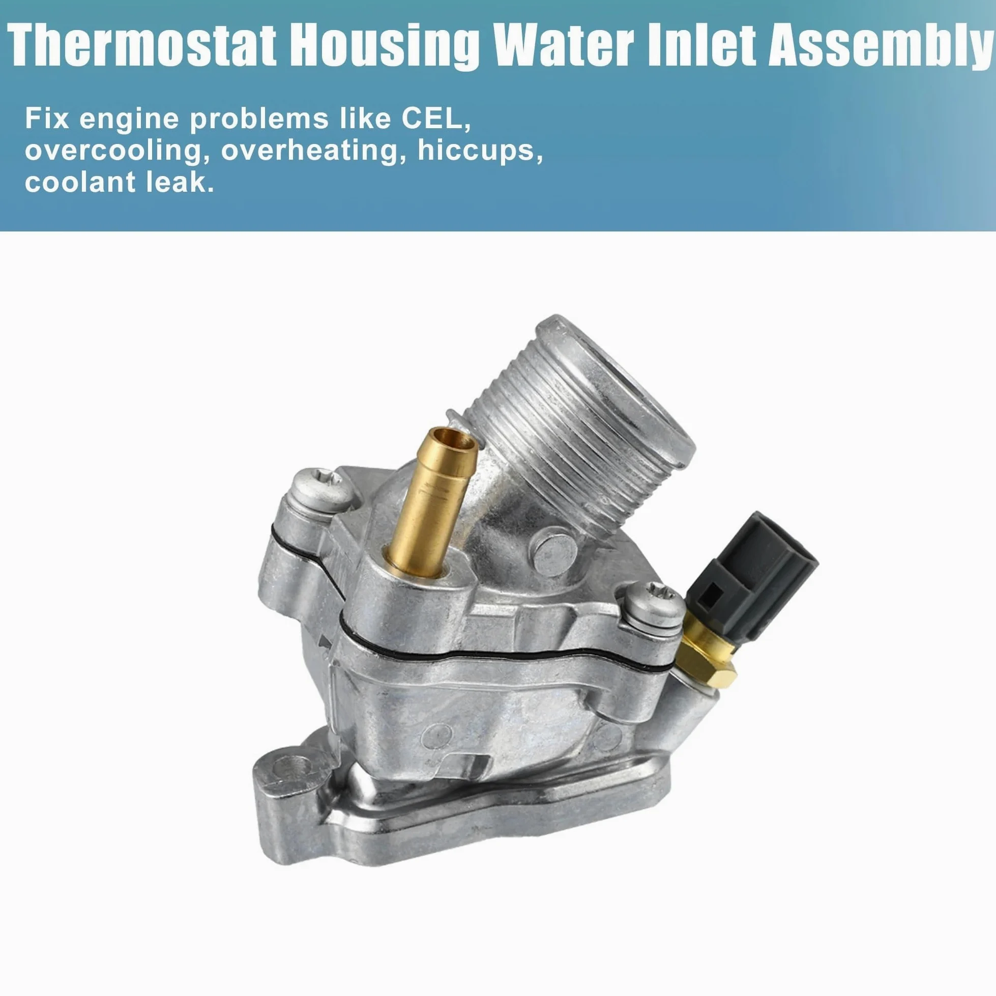Termostato de refrigerante del motor Termostatos d 31293698 Conjunto de carcasa del termostato del refrigerante del motor, compatible con Volvo XC90 03-06