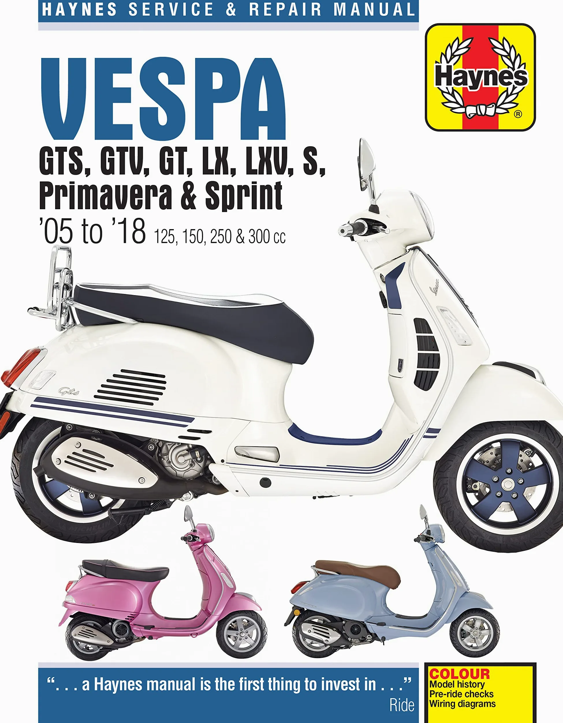 Vespa GTS GTV GT LX LXV S Primavera Sprint 05-18