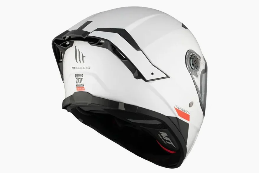 Casco MT Thunder 4 SV – Casco Moto Integral con Visor Solar Full Vision, Pantalla Antivaho Compatible con Pinlock, Interior Lavable y Calota HIRP | Homologado ECE 22.06 & Dot Blanco Brillo Talla M