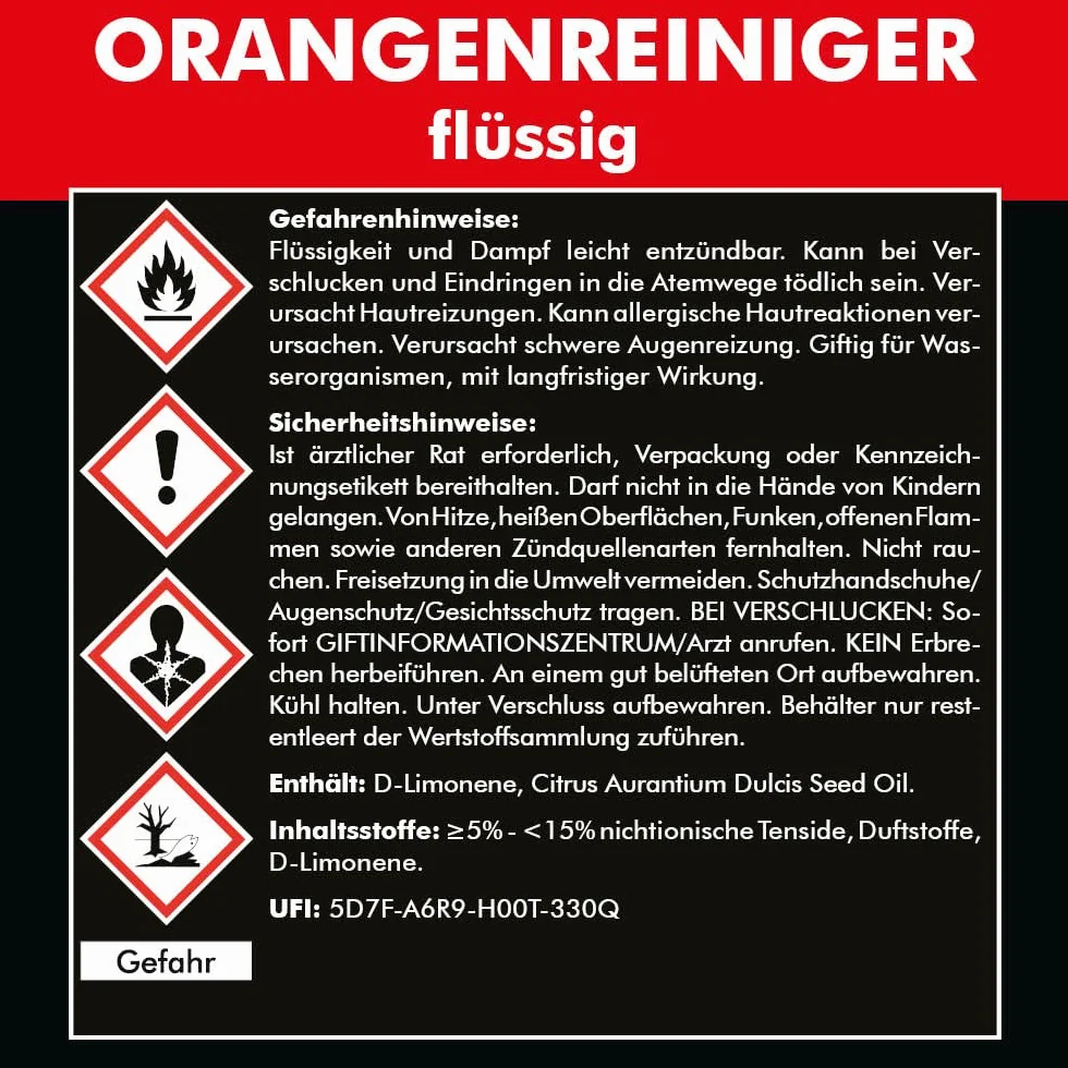 orangenölreiniger SET3 (4 x 1000 ml + accesorios) (7399) – Limpiador de Universal de grasa aceite Chicle Árbol de resina Entferner olor Neut podrá erter – Original brestol