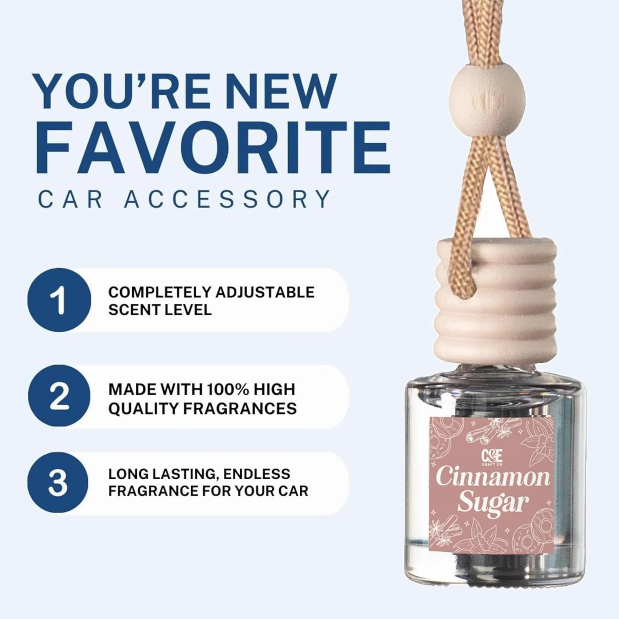 CE Craft Paquete de 2 difusores de aceite de fragancia para colgar en el aire del coche, difusor de ambientador de coche para aceites esenciales, aromas, aromaterapia, difusor de automóvil