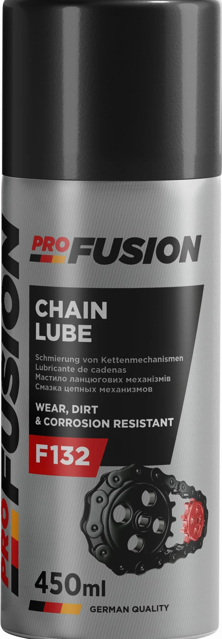 ProFusion Spray Lubricante de Cadenas Automóviles, Ejes, Motocicletas y Bicicletas- Totalmente Sintético - F132 Chain Lube 450 ml (3)