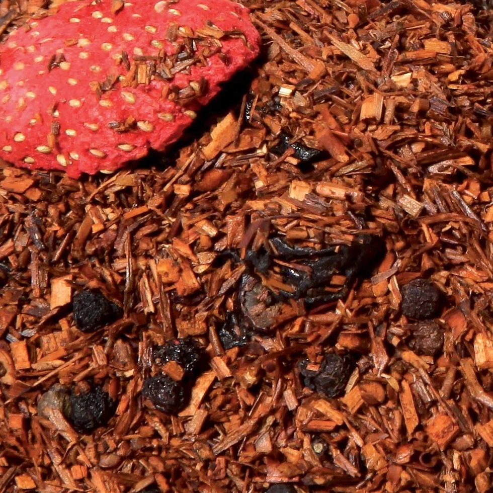 Rooibos Bio Bayas silvestres Frutas rojas Té a granel 100 g 40 tazas Agricultura orgánica Mes-tés