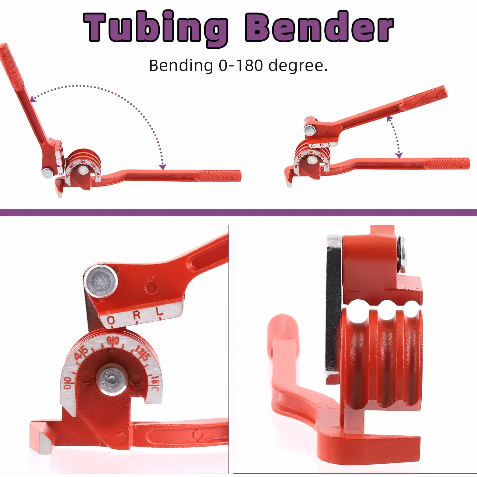 Swpeet Kit de herramientas de avellanado doble para automóvil de 3 piezas y juego surtido de curvador de tubo de 3 en 1 de 180 grados, herramientas de avellanado de línea de 5/8" 5/16" 3/16" 1/4" 3/8