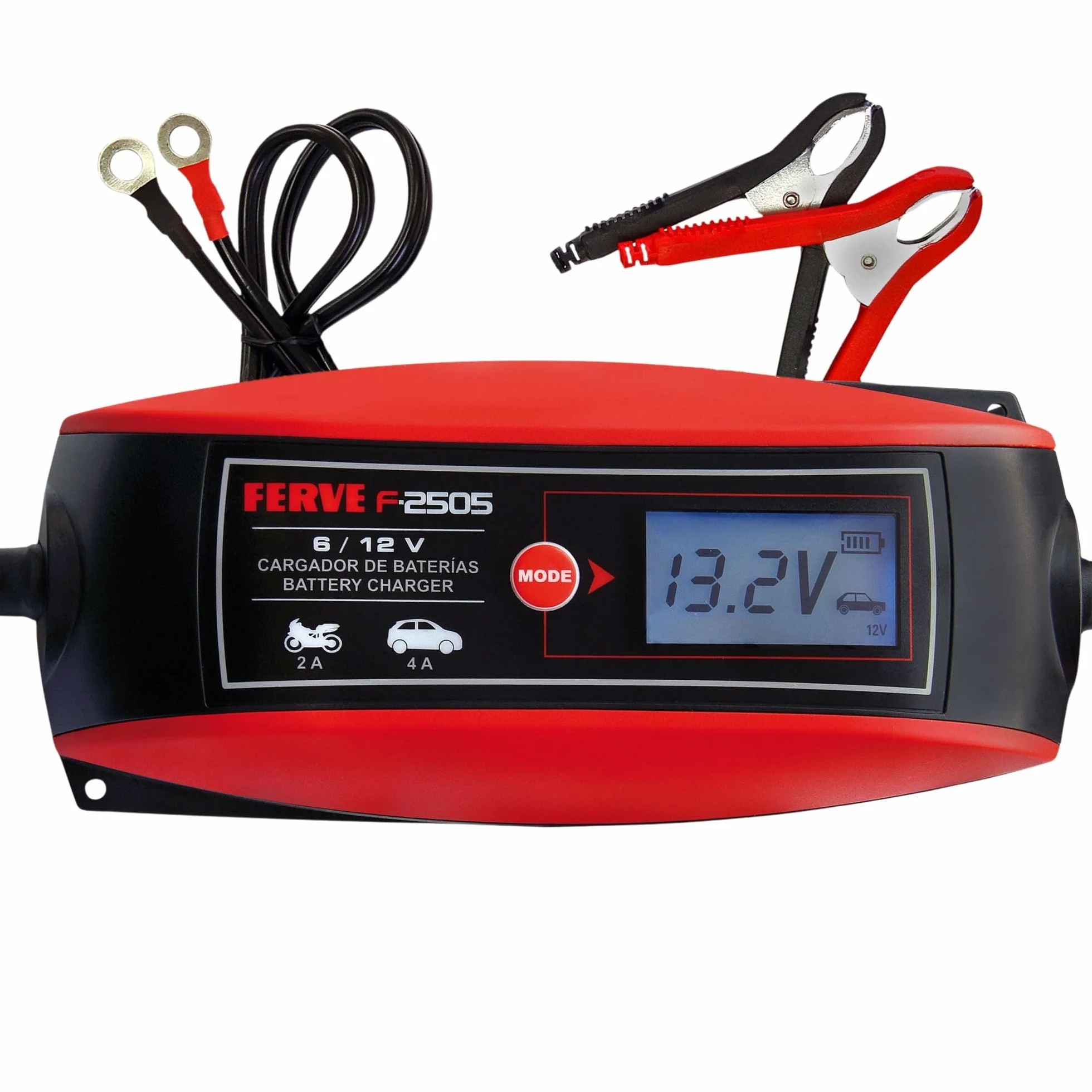Ferve F-2505 Cargador de baterías Negro Rojo