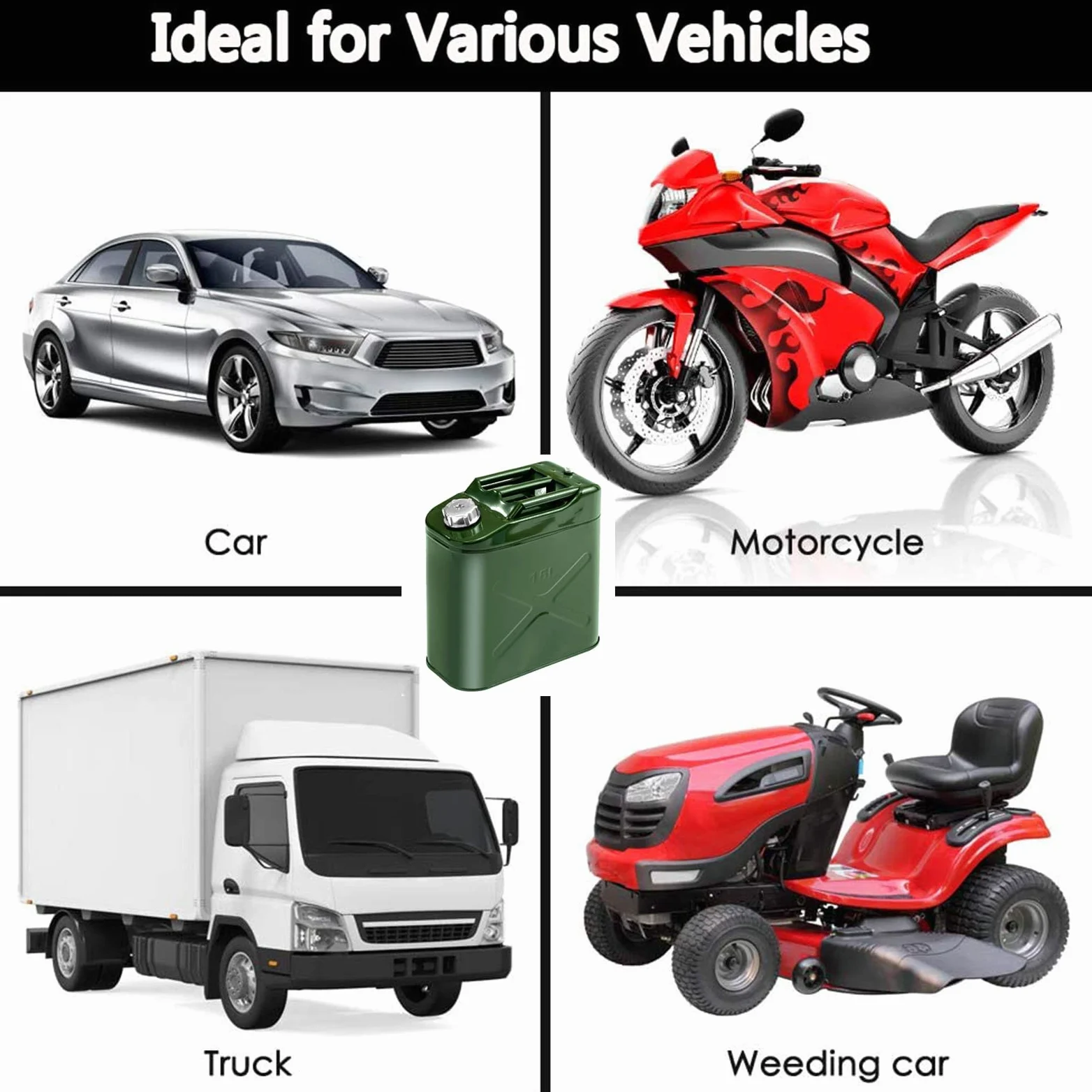 Recipientes para gasolina El tanque de gas de metal puede acceder al ejército de gasolina verde, el combustible diesel puede alimentar el tanque de copia de seguridad de emergencia, con un pico flex