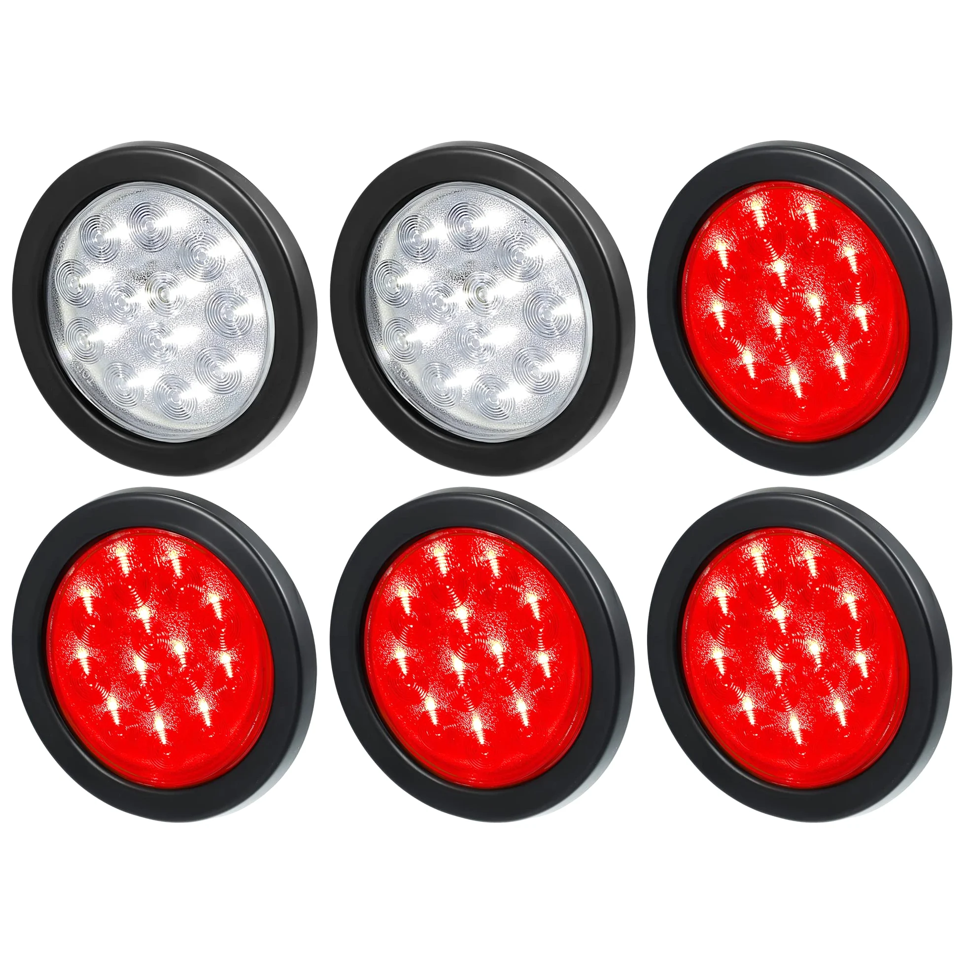 X AUTOHAUX 1 Juego 4" 12 LED Rojo Blanco Remolque Luz Barra Impermeable Marcador ID Barra