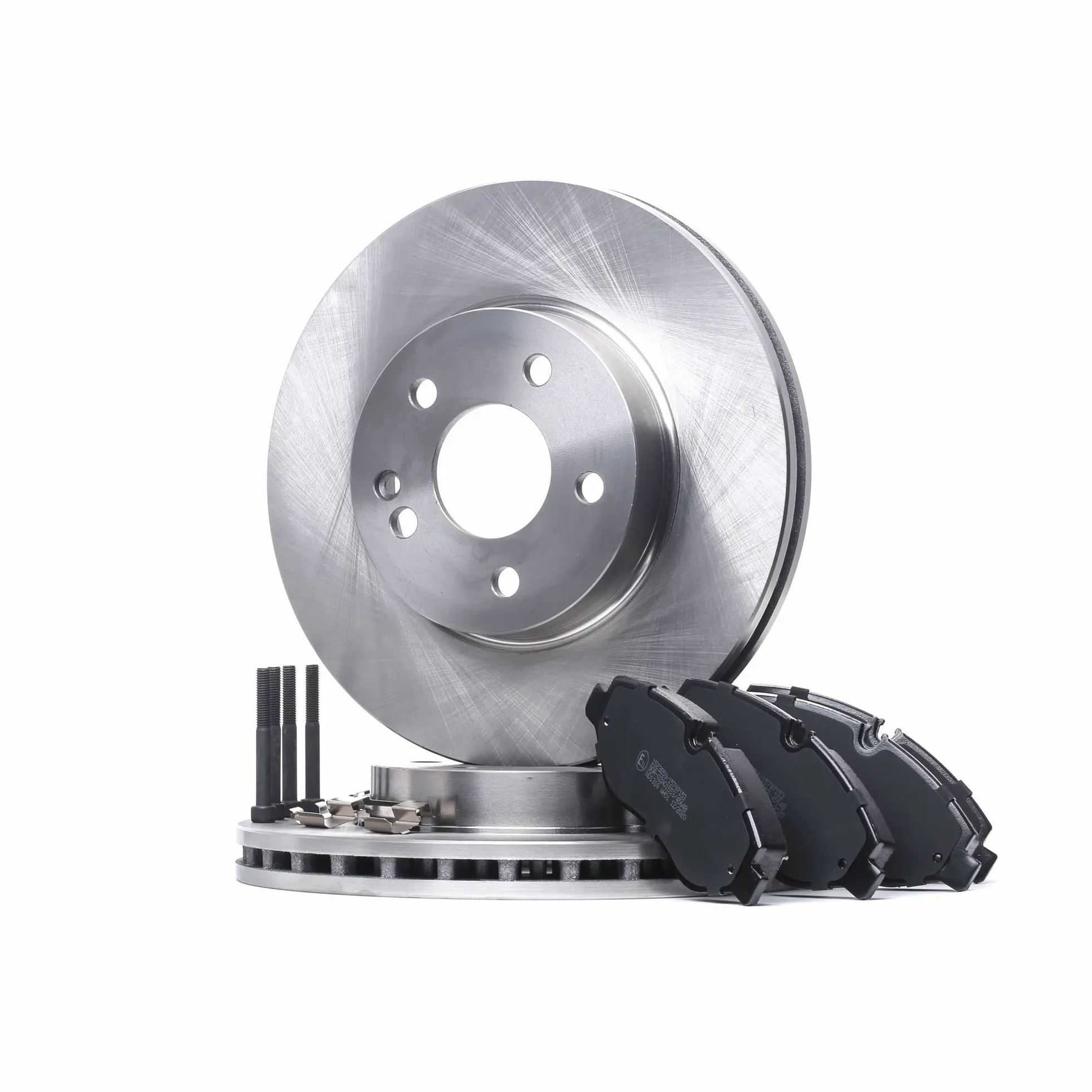 RIDEX 3405B1014 Kit Kit de discos de freno y pastillas Delantero con accesorios con chapa antichirrido Compatible con MERCEDES-BENZ VITO Furgón W447