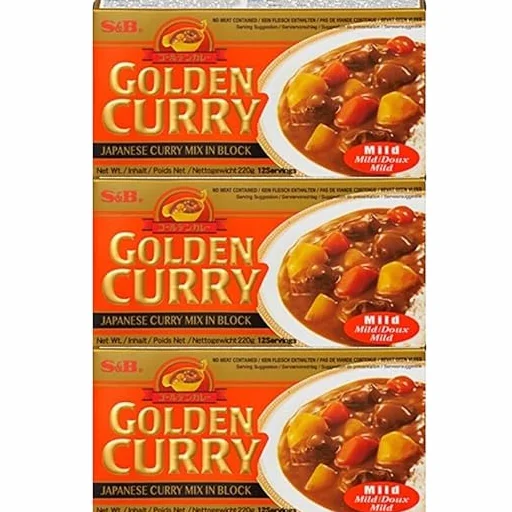 S&B Golden Curry Orange Curry Japonesa Mezcla Vegetariano Suave 220g 3 Paquete