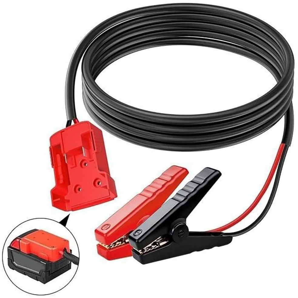 18 V para cable de arranque de batería, 8 AWG, pinzas de cocodrilo, 18 V para batería | Cobre puro de 8 AWG, alta conductividad, transferencia de energía rápida, para pinzas de cocodrilo resistentes, agarre seguro