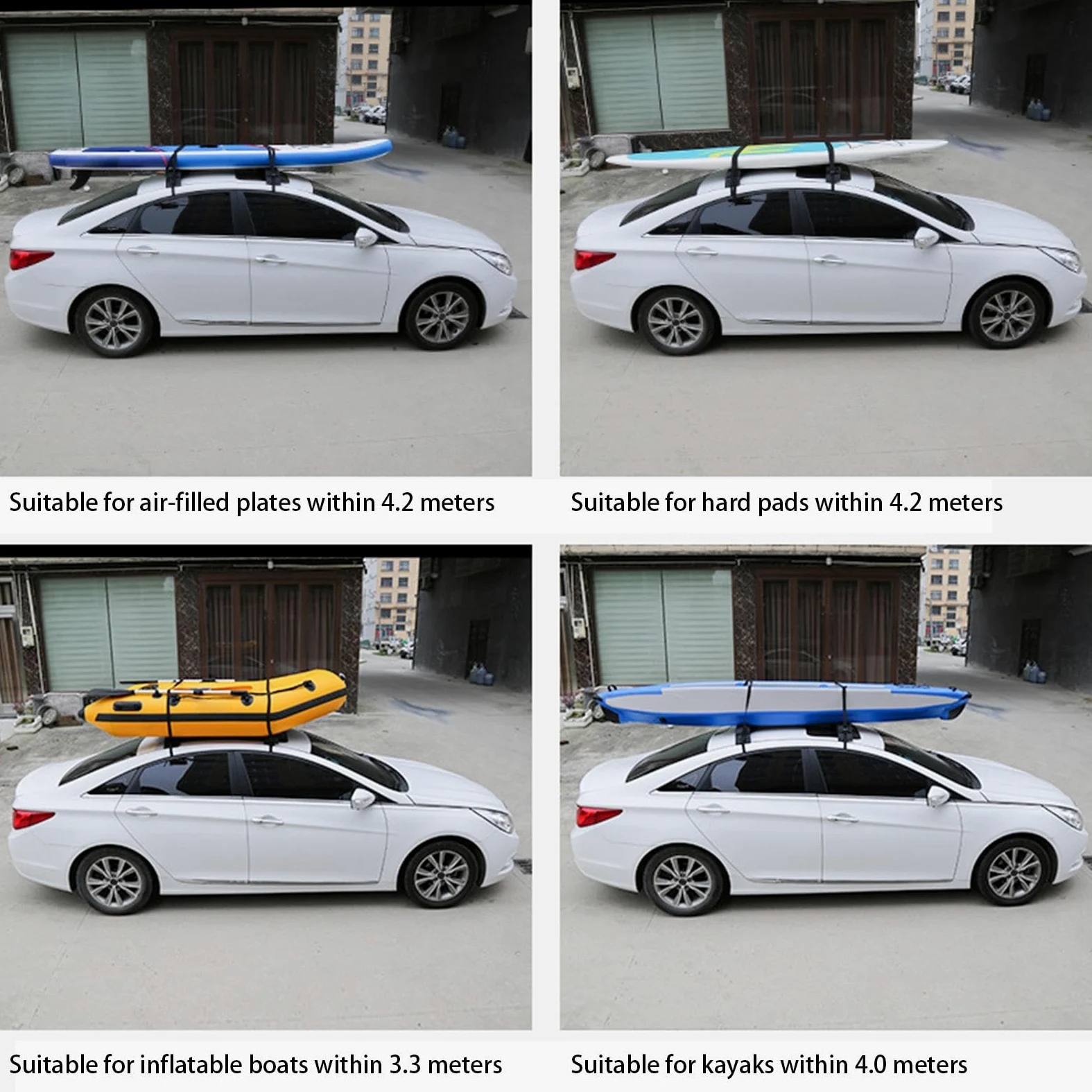 Portaequipajes para Kayak En Techo De Coche Soporte para Kayak Y Tablas De | Organizador Exterior Con Amortiguación Para Sedán, Monovolumen Y Vehículo