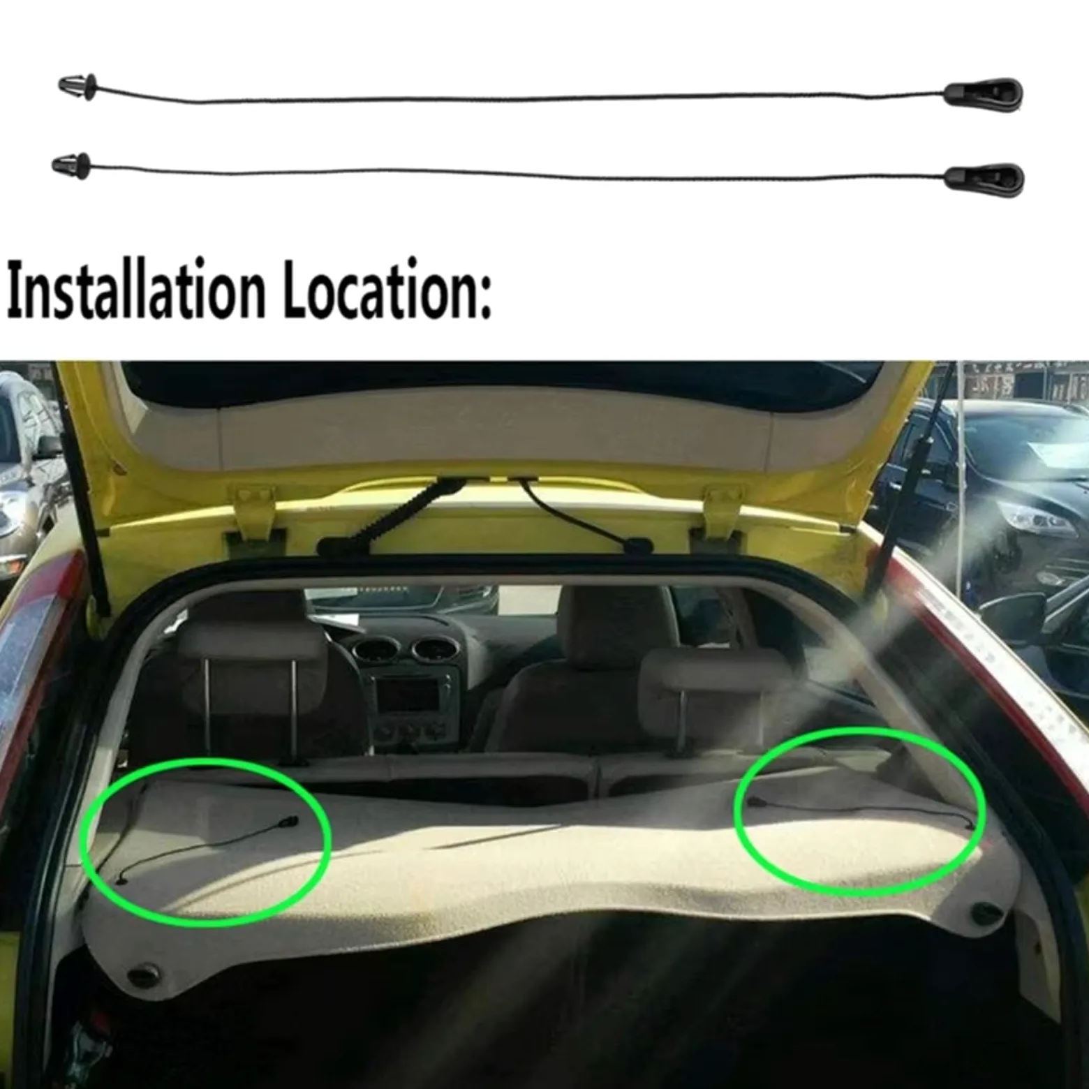Cuerda Maletero de Coche Compatible Con Ford Para Focus 2 MK2 Hatchback 2004-2011 Interior Del Automóvil Tonneau Trasero Paquete Estante Cubierta De Cuerda Bandeja De Sujeción Cable 4M51A46538AB