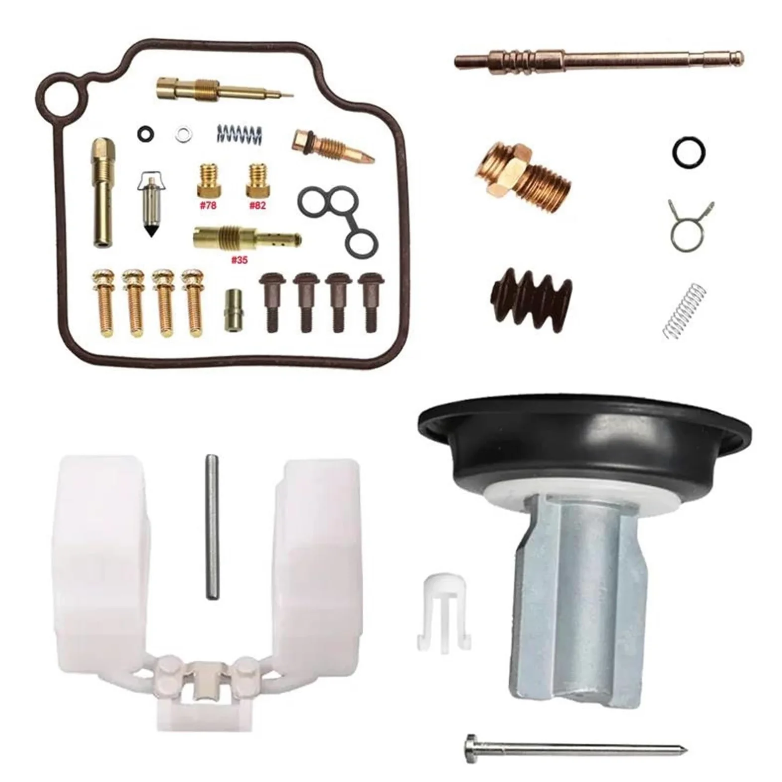 Kit De Reparación Carburador Motocicleta para Piaggio 125. Incluye Diafragma, Émbolo, Flotador Y Membrana (BYQ125T) Ajuste De Carburador Repuesto(Conjunto 1)