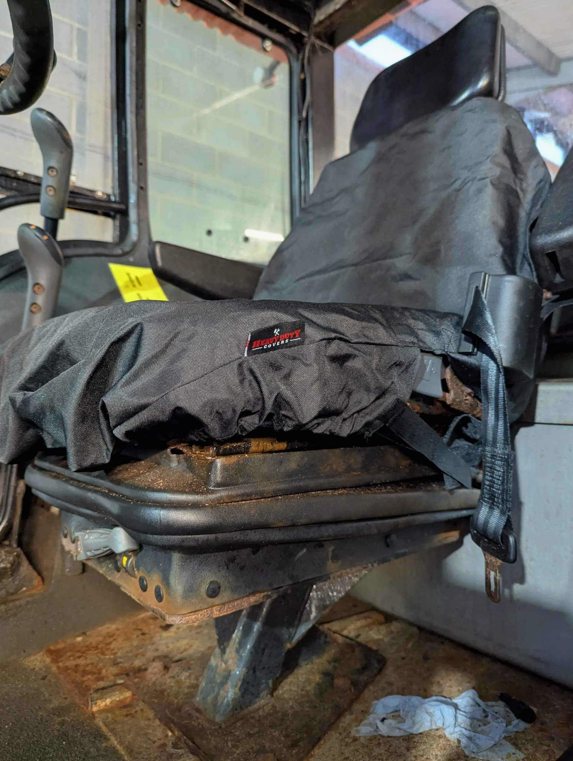 Funda de asiento de tractor impermeable John Deere New Holland Case Fendt Massey Ferguson negro