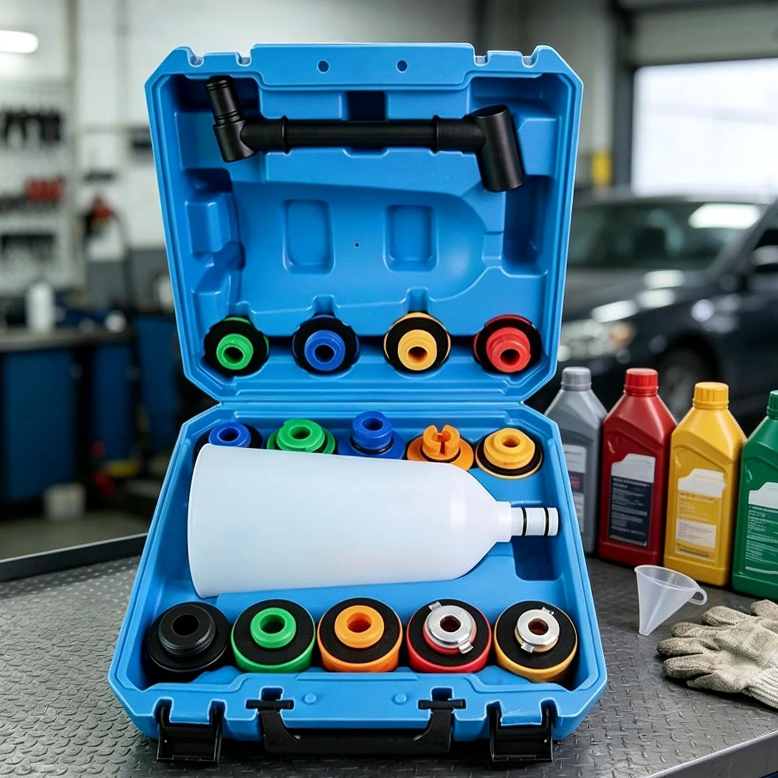 Embudos Automotrices 16 piezas relleno universal portátil antiderrame | Kit Embudo Purga Radiador Para Vehículo SUV RV De Refrigeración Del Motor Purga Reparación Lavado