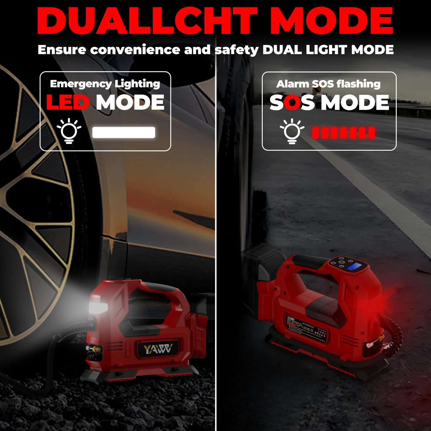 Compresor de aire inalámbrico para inflador de neumáticos para batería Milwaukee M18, bomba de aire portátil de luz LED de 160 PSI con manómetro digital para coches, motocicletas, bicicletas, pelotas