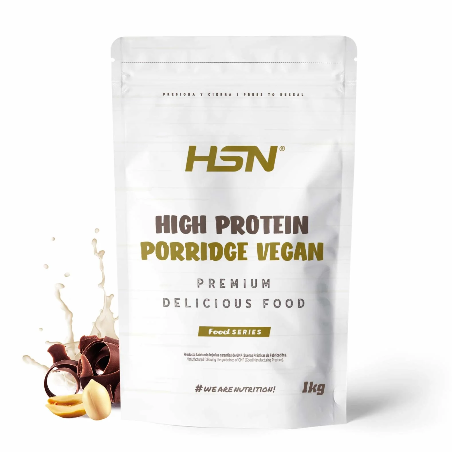 HSN Gachas de Avena Proteicas Veganas Chocolate Cacahuete 1 kg Porridge Proteico