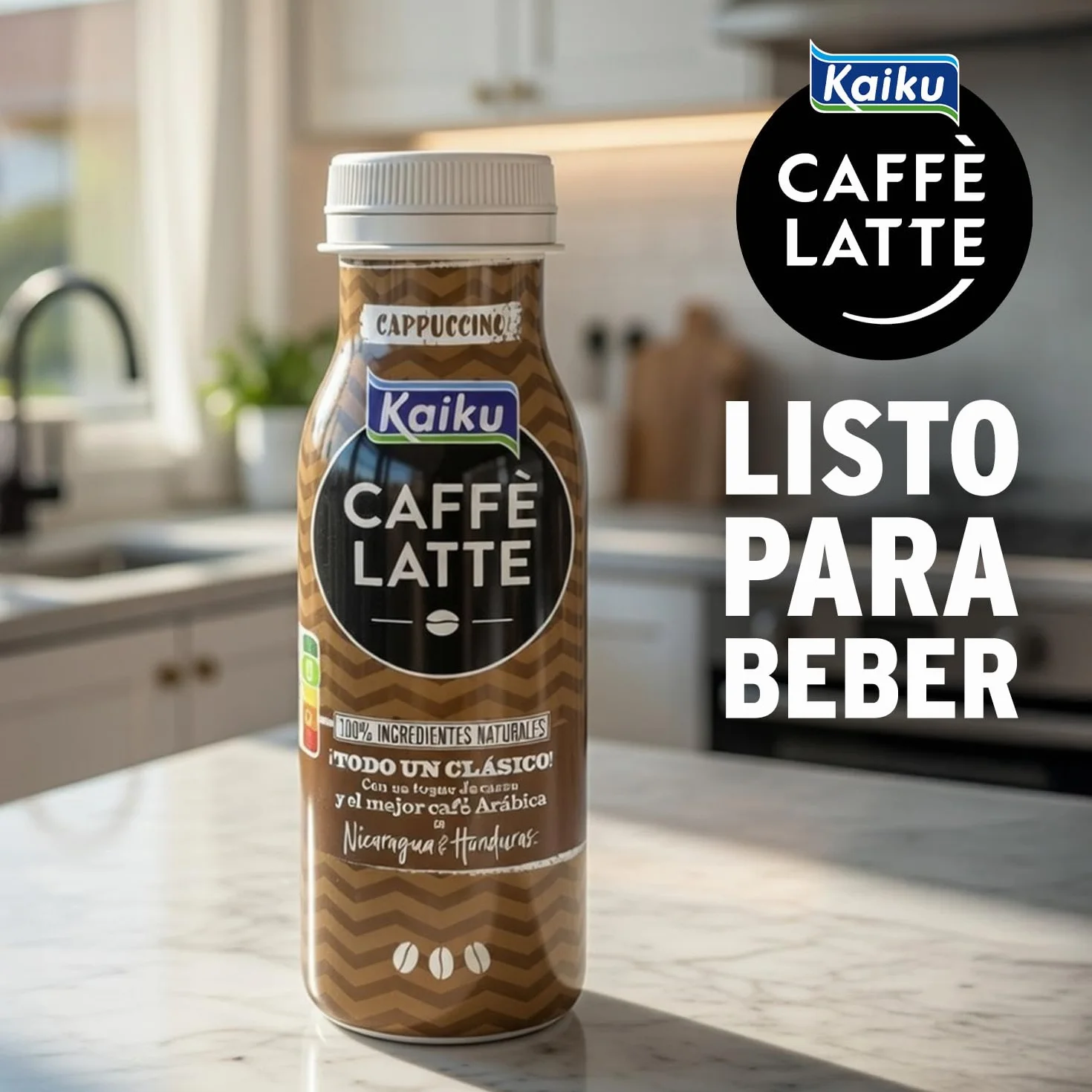 KAIKU CAFFÈ LATTE Cappuccino Pack 6 x 200 ml Café Frío con Leche y Cacao Listo para Tomar