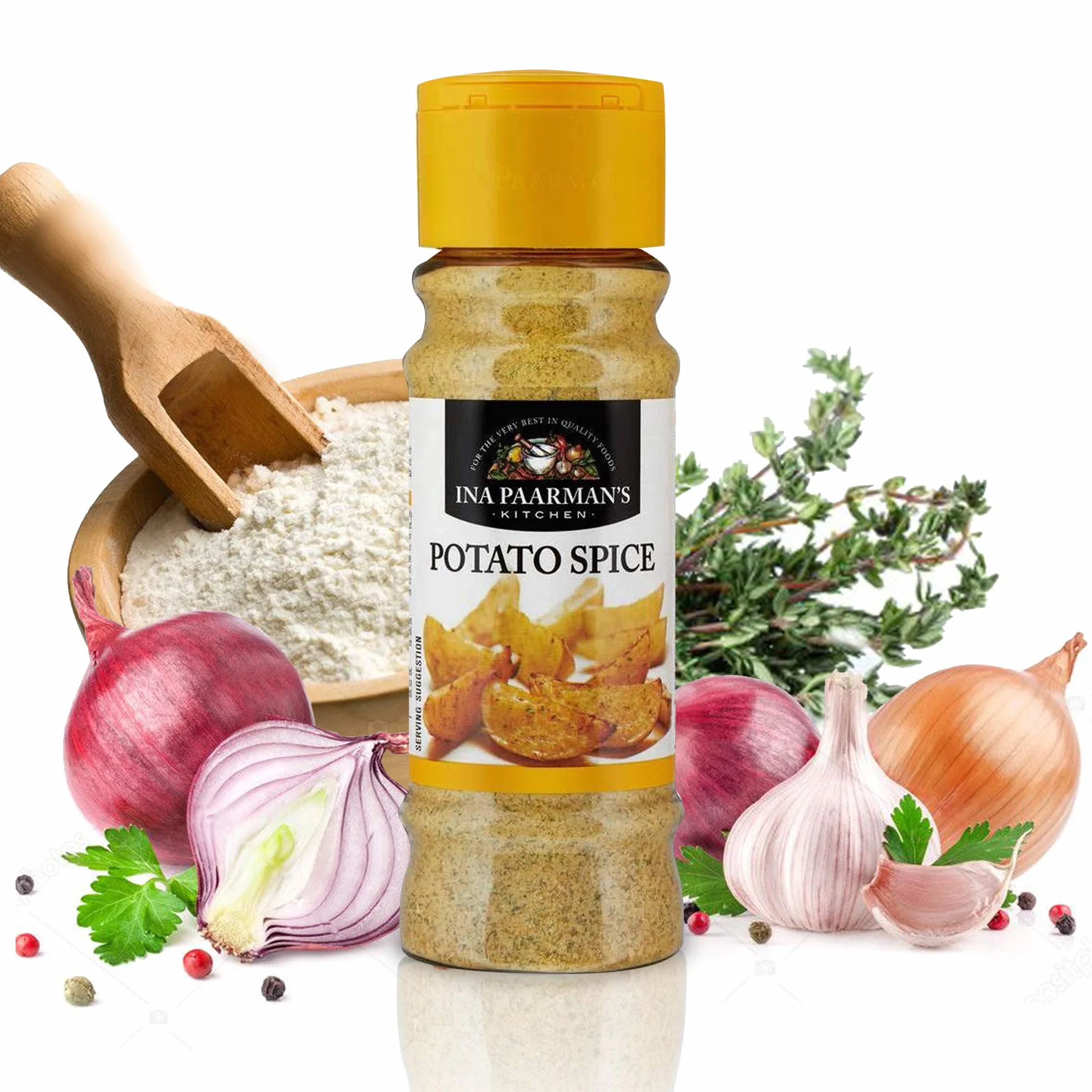 Ina Paarman's Kitchen Especias de patata 200 ml paquete de 3 veganas kosher halaal