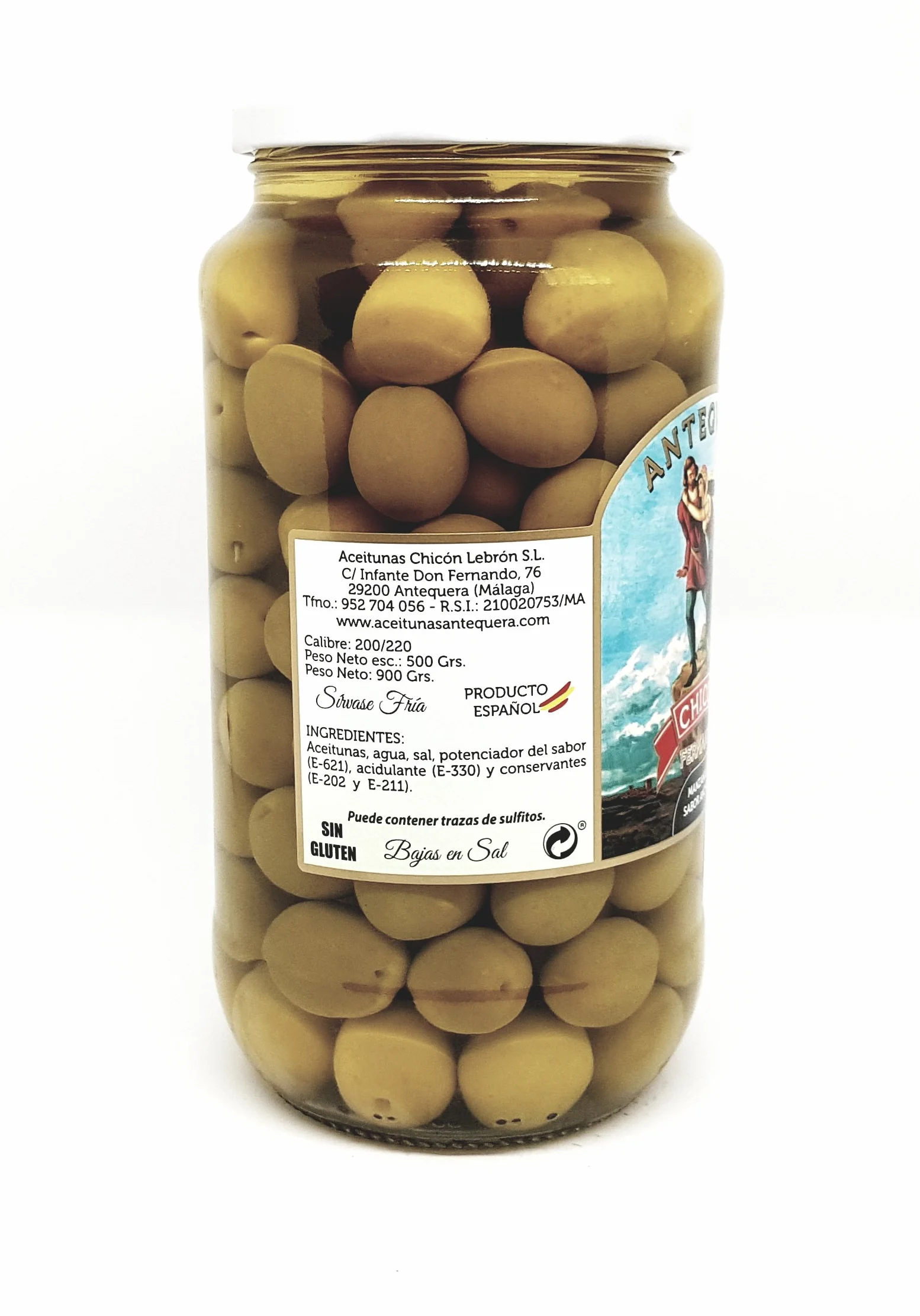 ACEITUNAS MANZANILLA SABOR ANCHOA CHICON 500 gr 2 sztuki