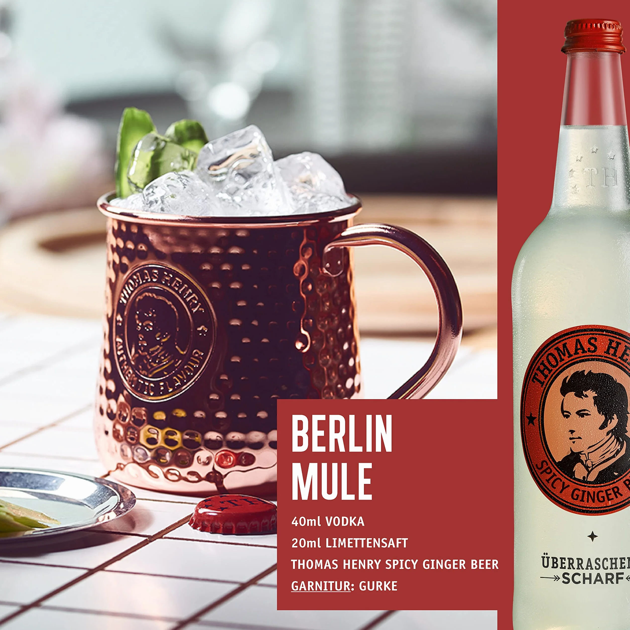 Thomas Henry Spicy Ginger Beer 6 x 0.75 l Cristal MW Zestaw Limonad