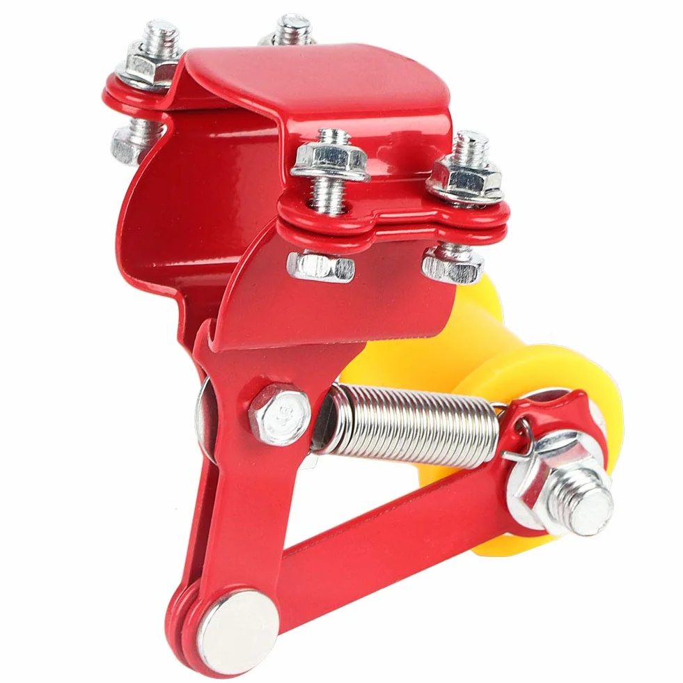 Acouto Perno de Ajuste de Cadena de Motocicleta Universal Tensor de Cadena de Motocicleta Redondo de Hierro y Plástico Negro Ajuste de Holgura de Automática de Rueda de 3,3 Cm para la Mayoría de