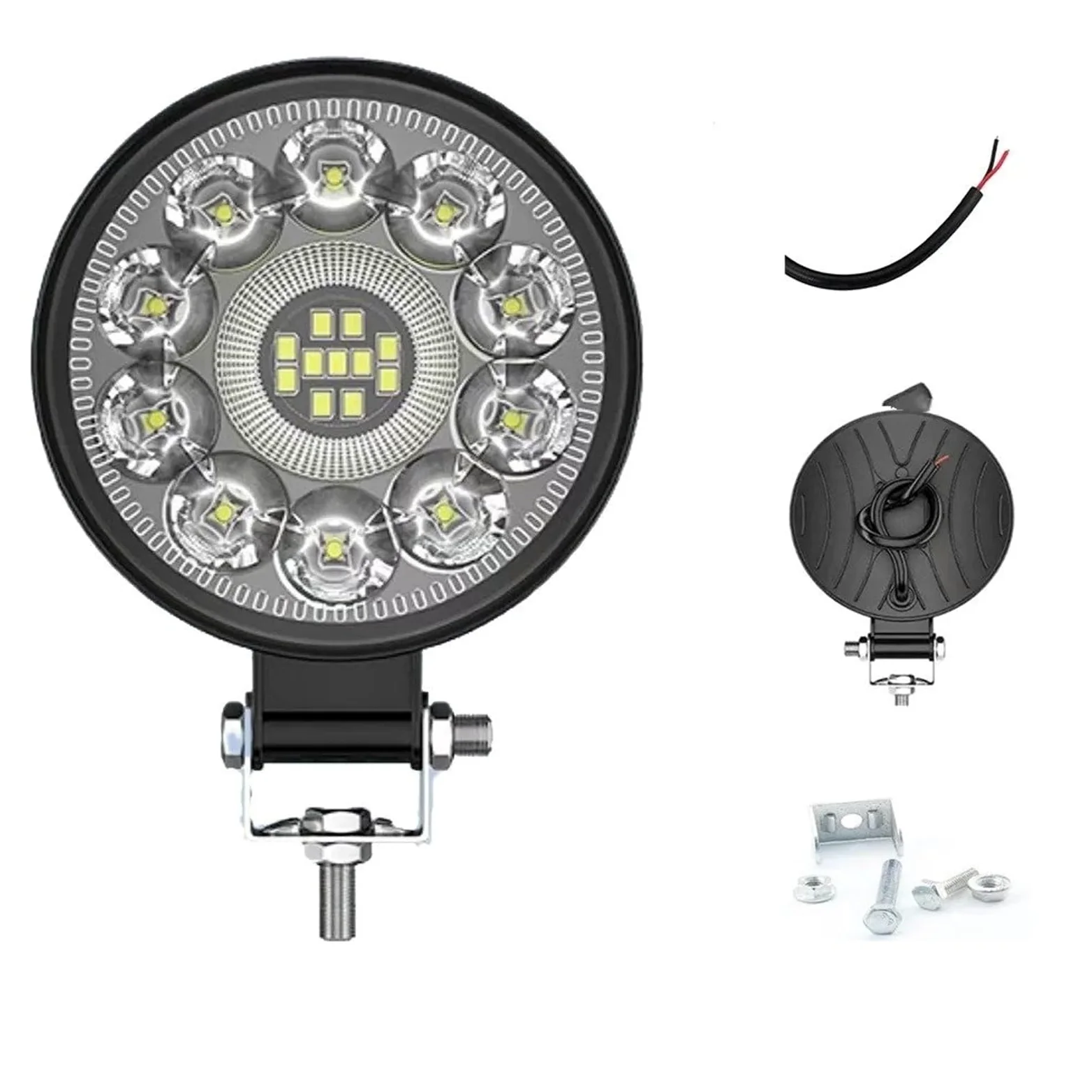 luz conducción Luz LED De Trabajo Para Coche Modelo 3 ''reflector Redondo 21LED Auxiliar Modificación Vehículo Todoterreno 24V Búsqueda