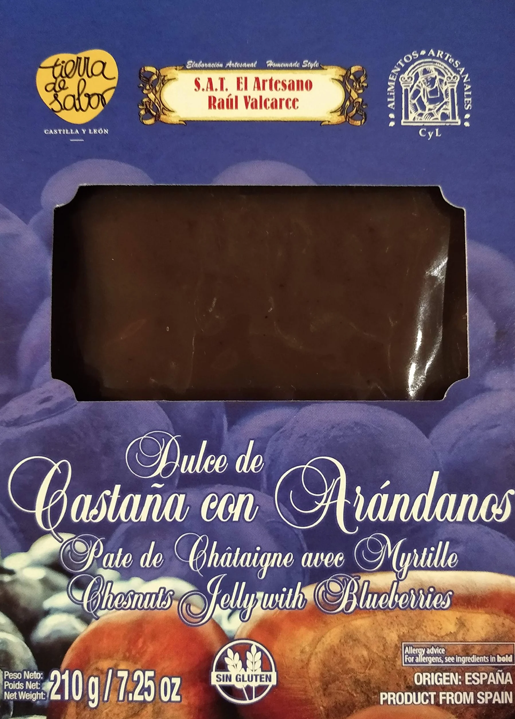 Dulce de Castaña del Bierzo con Arándanos