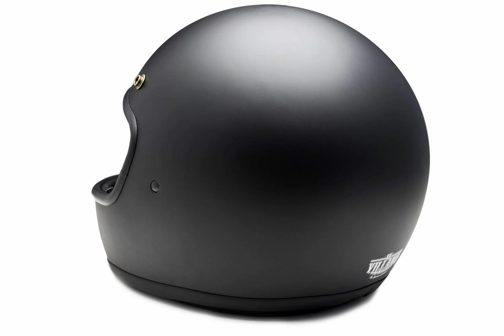 IGUANA CUSTOM - Casco integral de estilo retro EL VILLANO negro mate con corchetes para pantalla, HOMOLOGADO y con el estilo perfecto para cafe racer, bobber, chopper, clasicas. (S)