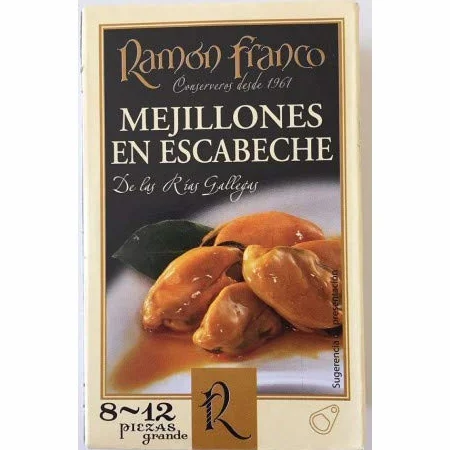 Mejillón GIGANTE 8/12 pzas Pack 6 latas Ramón Franco