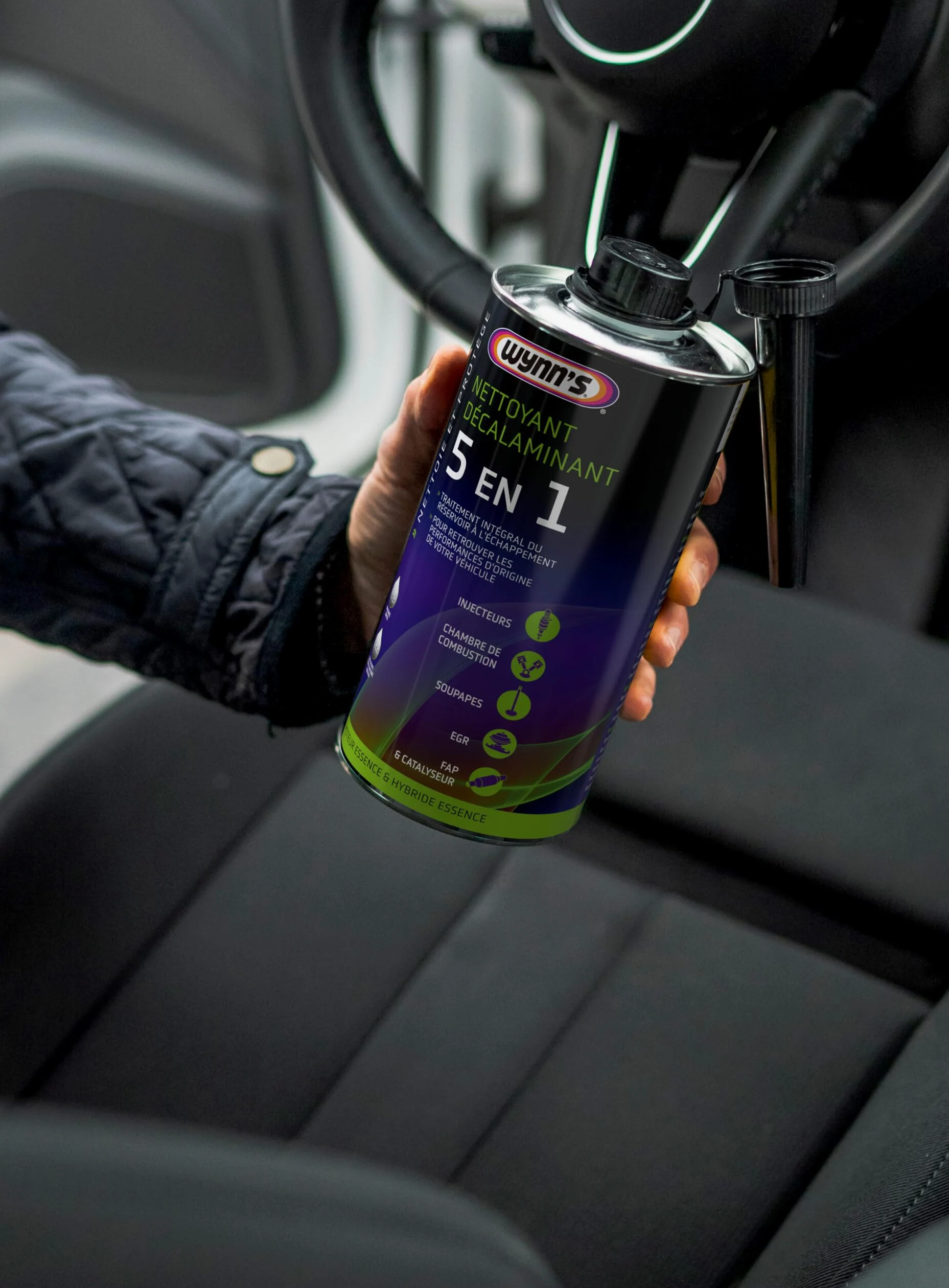 Wynn's Limpiador Desincrustante de Gasolina - Limpieza Completa de Inyectores, Válvulas y Cámara de Combustión - Reducción de Emisiones y Ahorro de Combustible - 1L