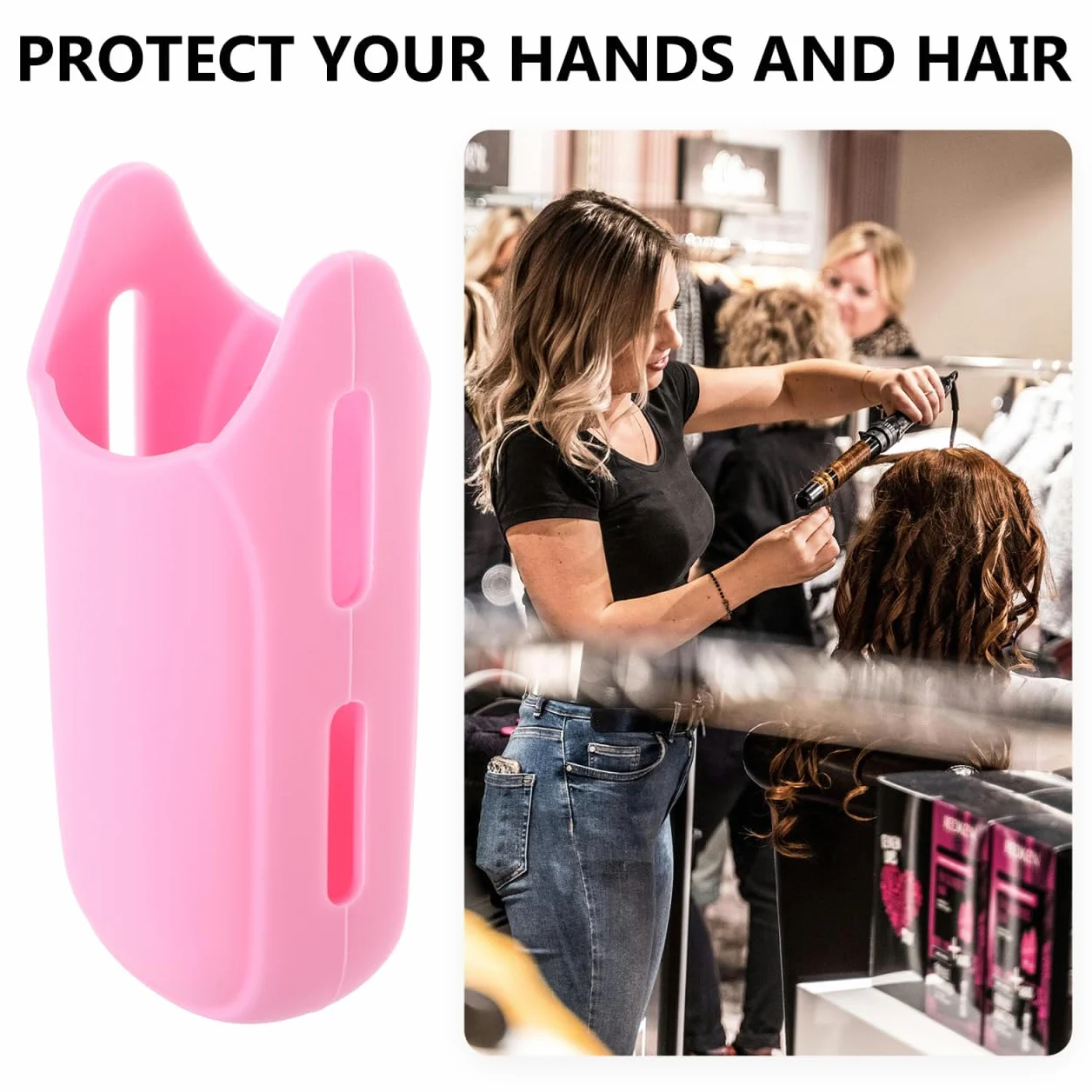 PACKOVE Manguito Aislamiento Rizador Pelo Plancha Funda Silicona Protectora Evita Quemaduras