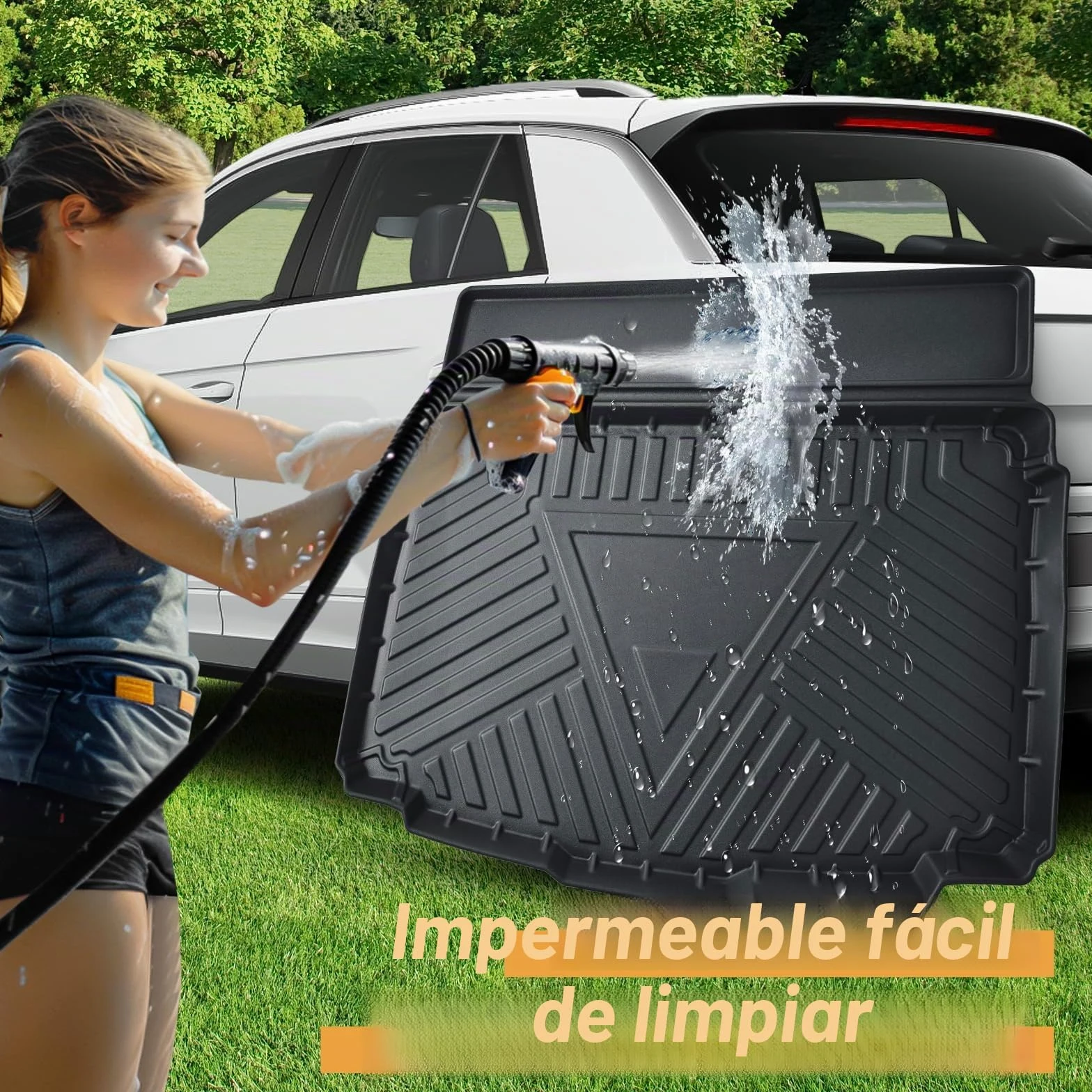 ECOZEN Alfombrilla Maletero 3D para VW Tango ROC 2018-2025 TPE (Inferior) Alfombrilla de Goma para Maletero, Impermeable Antideslizante, Borde Alto, Todo Clima, Alfombrilla Maletero para VW T ROC