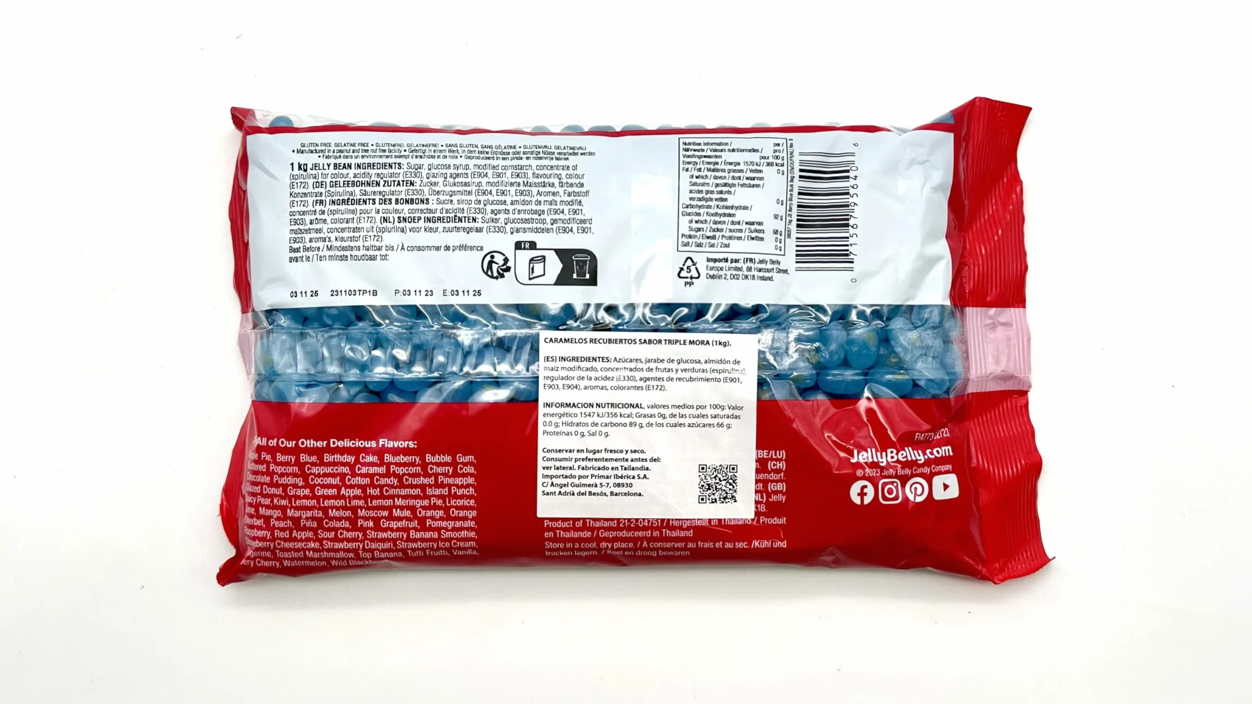 JELLY BELLY grageas sabor a triple mora 1KG