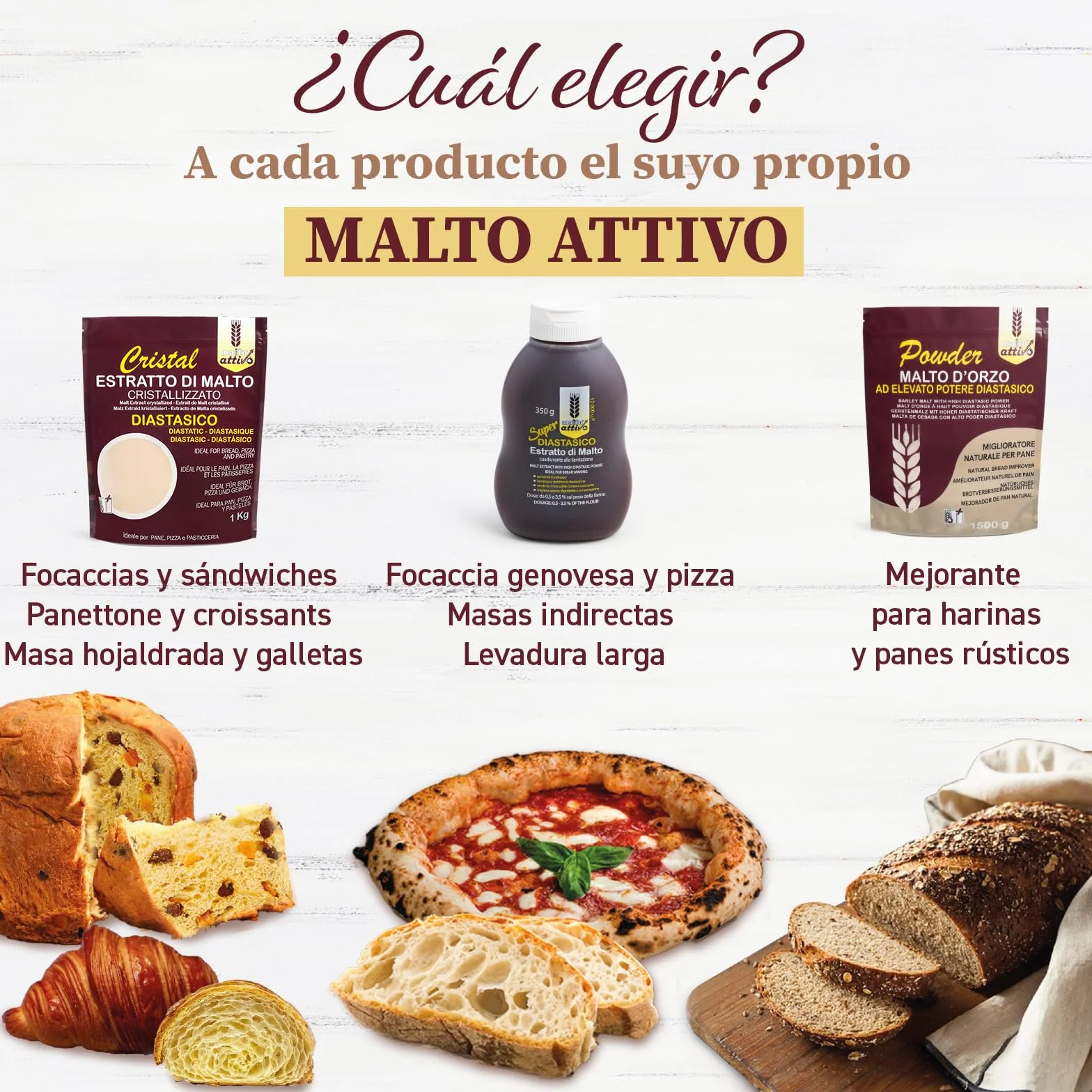Malto Attivo Powder 1.5 kg Harina de Malta de Cebada Diastásica para Panificación 14.000 Unidades Pollak Made in Italy