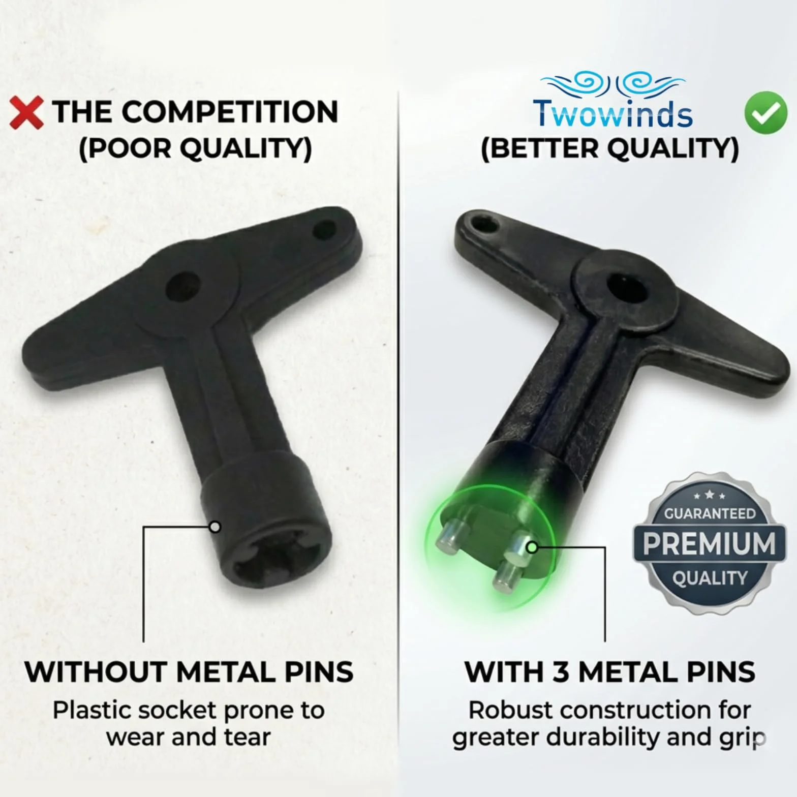 Twowinds - Llave Tapacubos Antirrobo 7700422600 Compatible con Renault Clio, Espace 4, Kangoo, Megane; Opel Astra, Corsa, Vectra - Llave de Extracción de Tornillos de Seguridad M8
