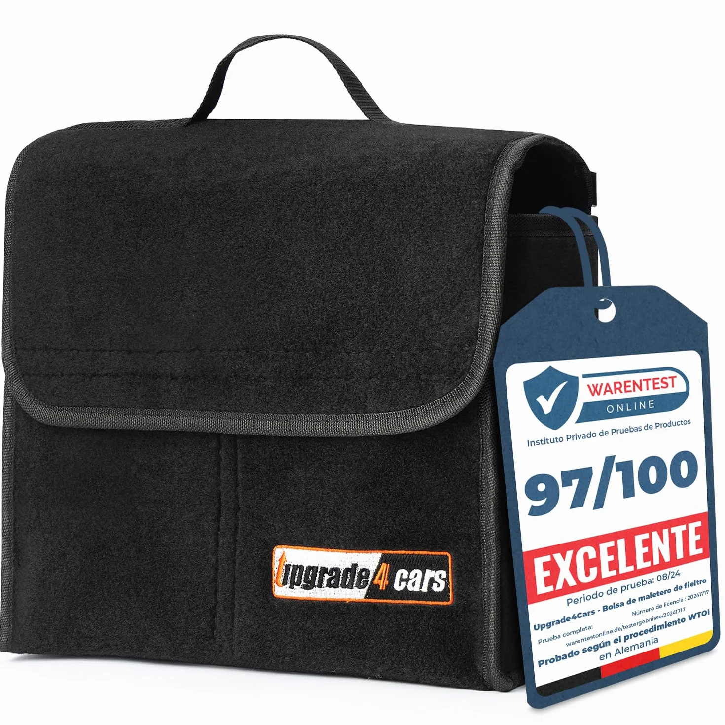 Upgrade4cars Bolsa Maletero Coche de Fieltro | Organizador para Herramientas y Limpieza | Caja Almacenaje Coches Pequeño