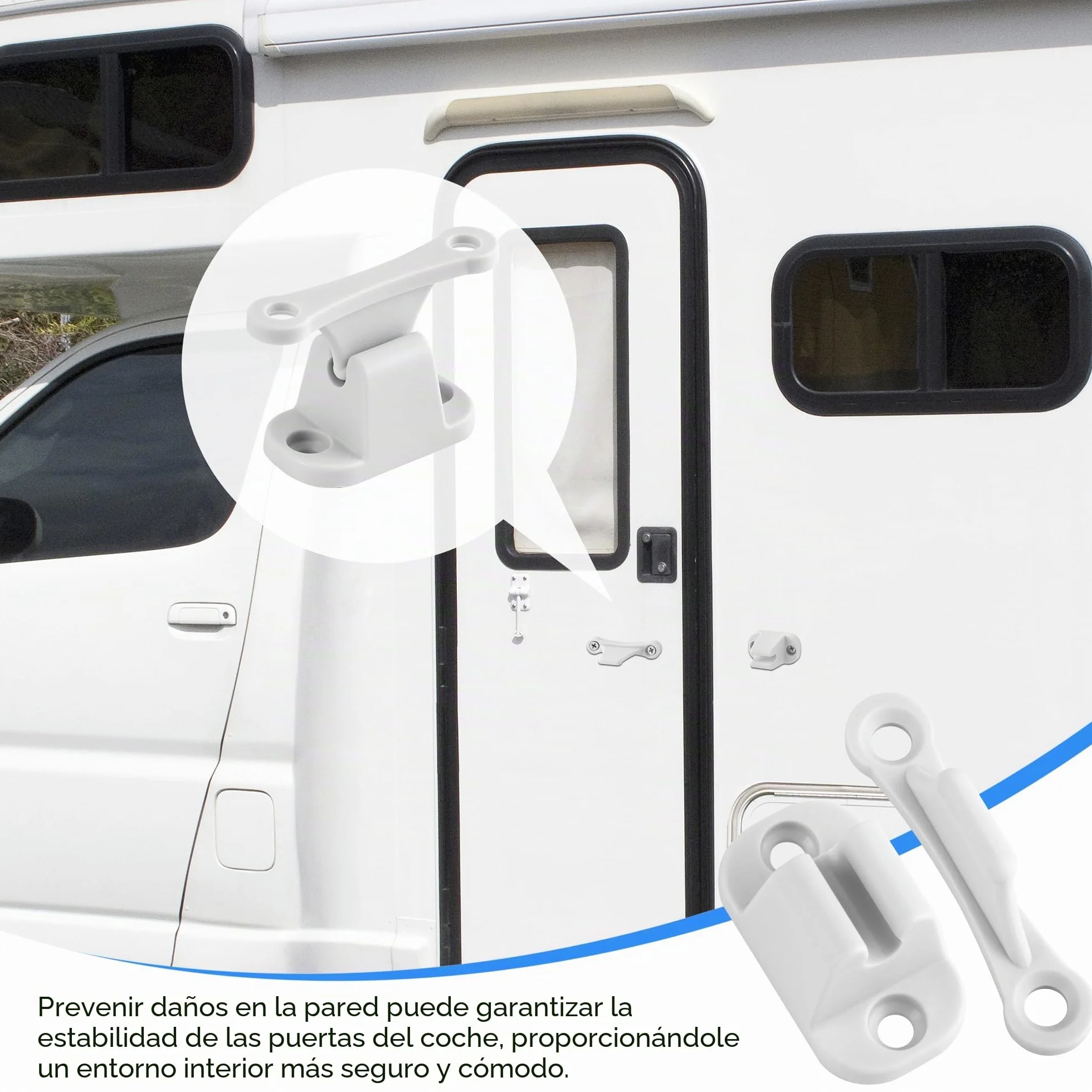 3 Pares Cierre de Puerta para Caravana Blanca,Retenedor de Puerta Autocaravana Retenedor Puerta Caravana de Plástico para Caravanas Autocaravanas con Tornillo